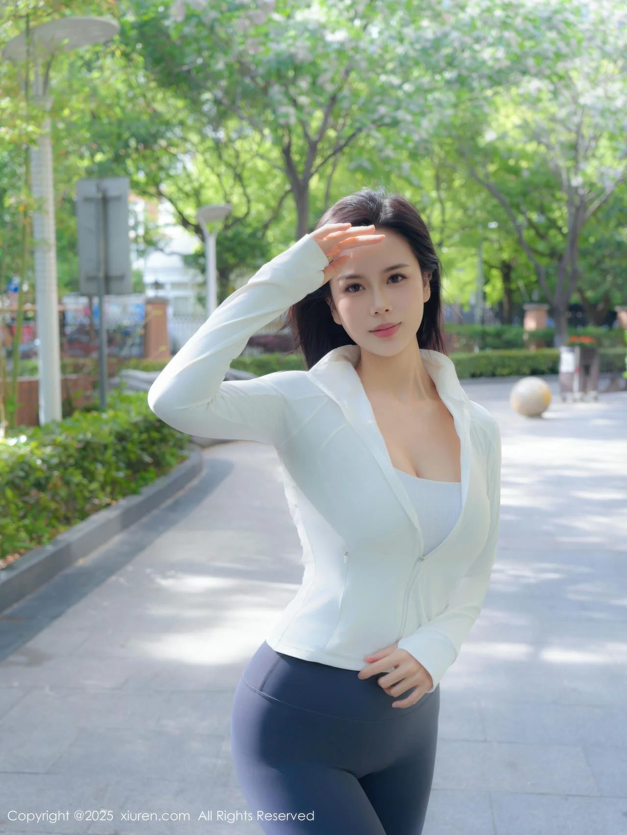 XiuRen 秀人 No.10595 玫瑰我爱你 白蓝瑜伽运动服 - 10