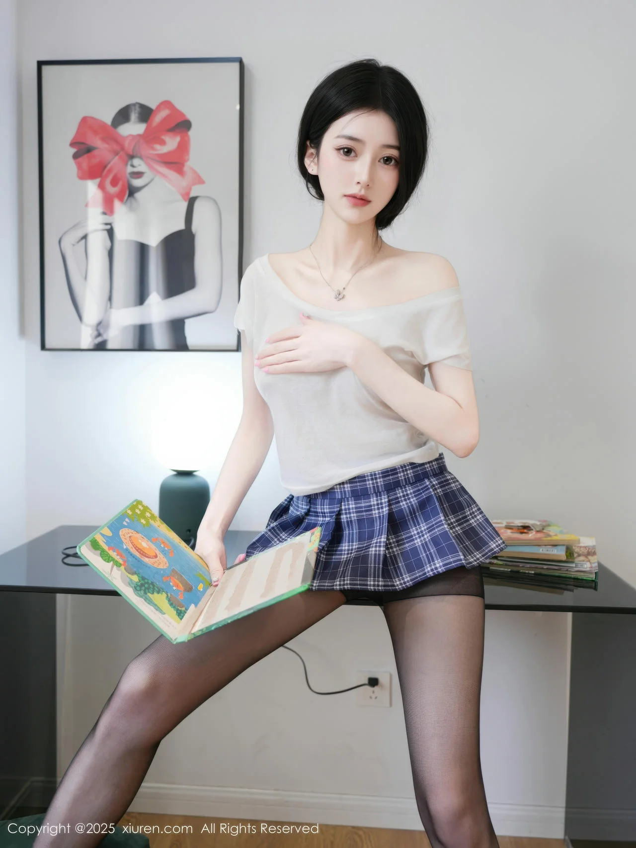 XiuRen 秀人 No.10613 白小蝶 性感白衣短裙 - 4