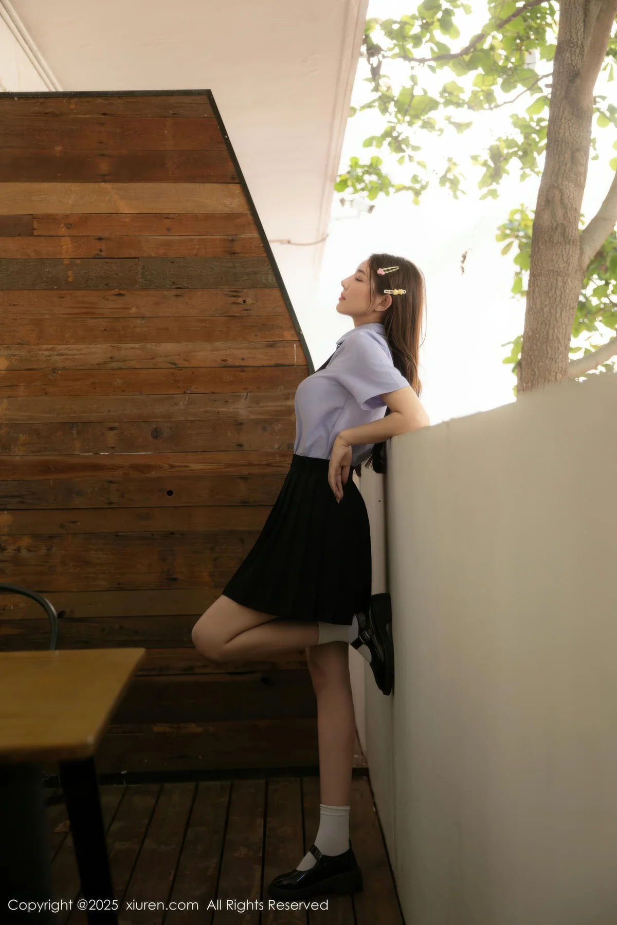 XiuRen 秀人 No.10622 悦兮 蓝色衬衣黑色短裙 - 9