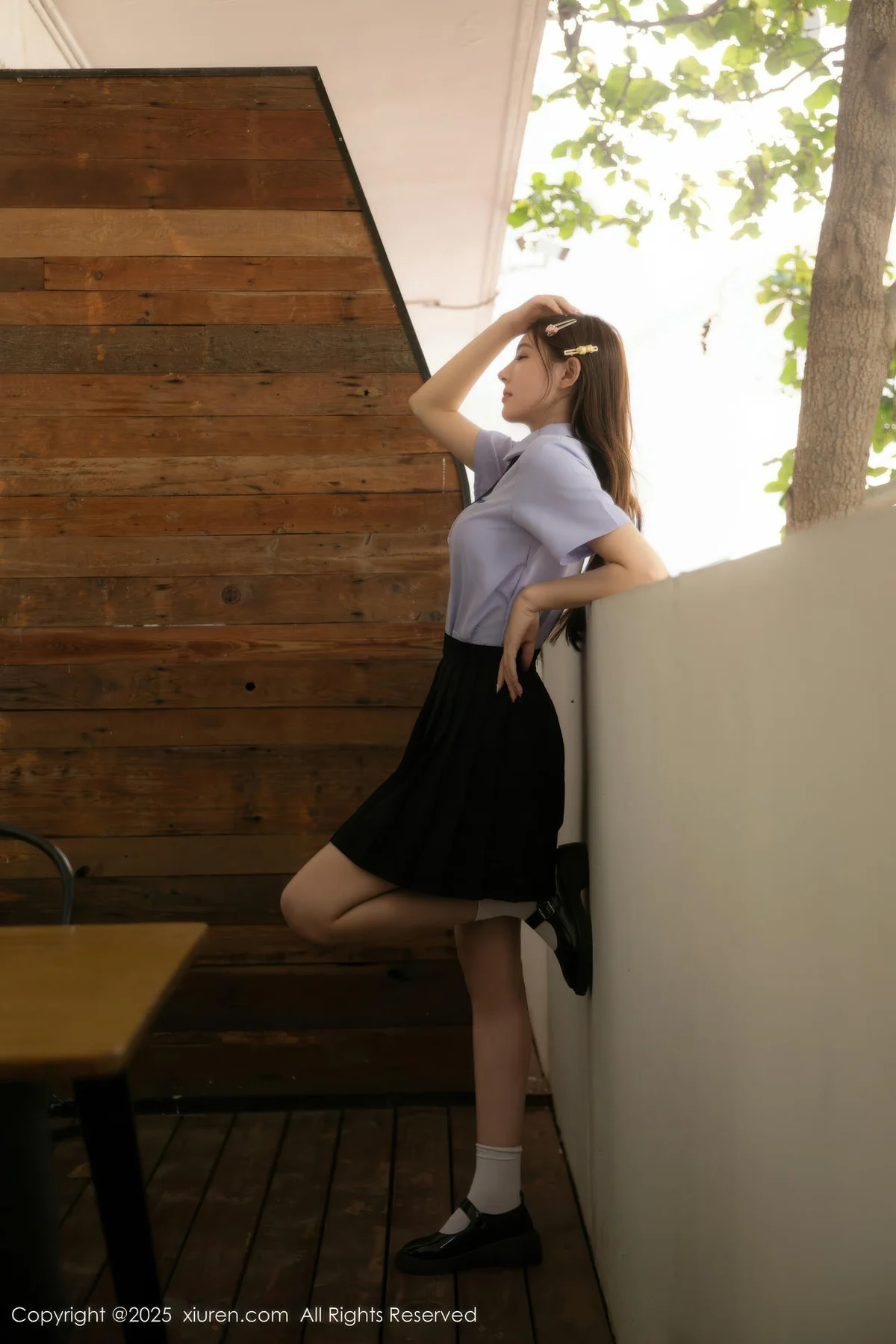 XiuRen 秀人 No.10622 悦兮 蓝色衬衣黑色短裙 - 10