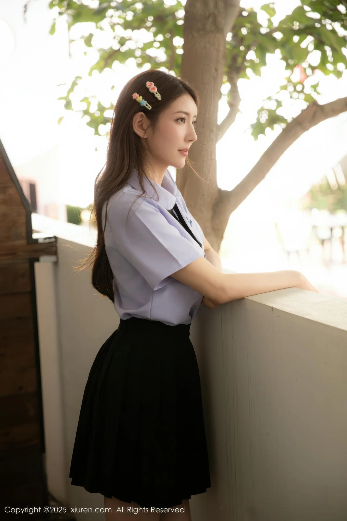 XiuRen 秀人 No.10622 悦兮 蓝色衬衣黑色短裙 - 2