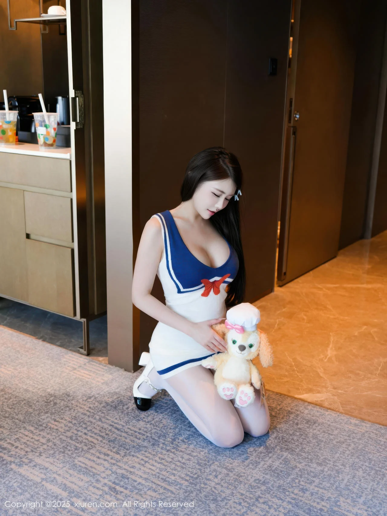 XiuRen 秀人 No.10628 甜妮 蓝白连衣短裙 - 8