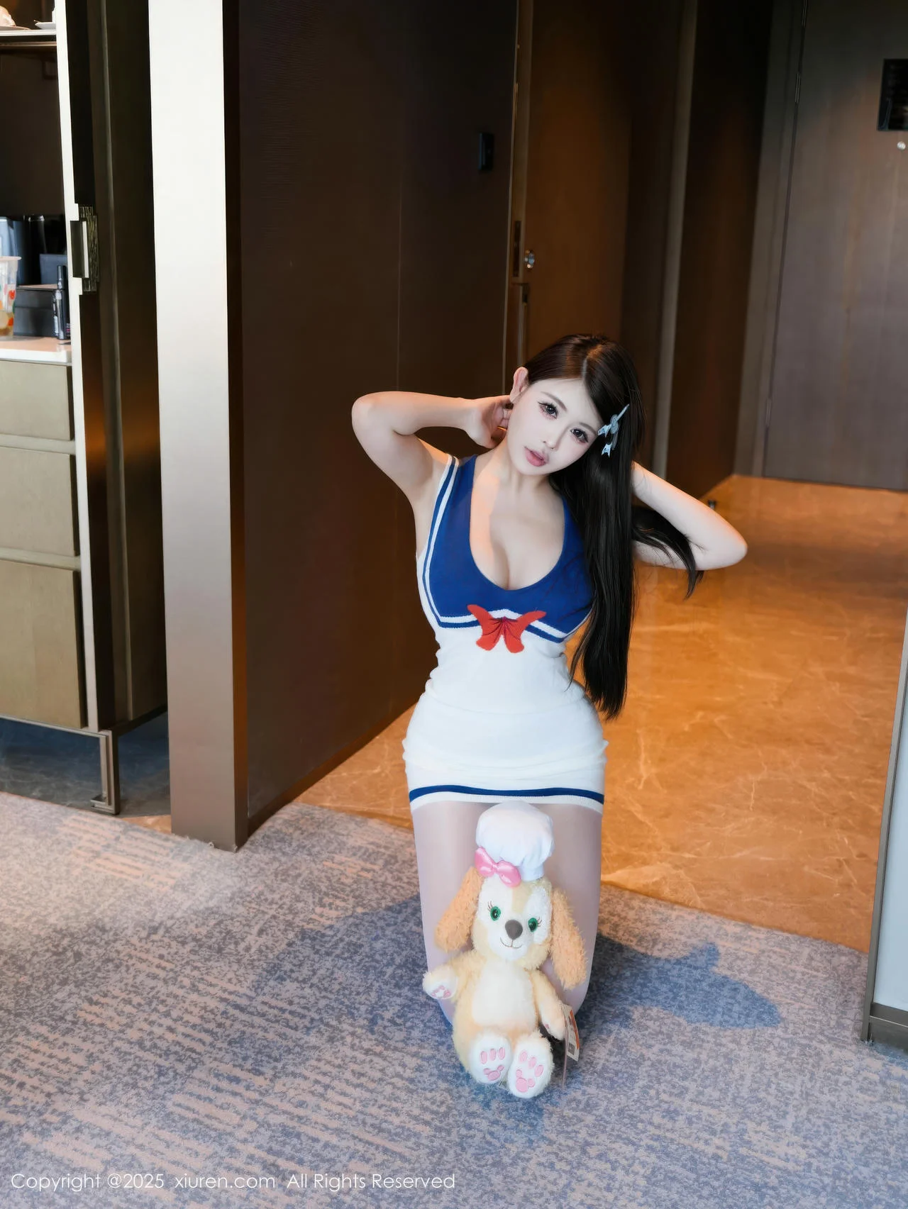 XiuRen 秀人 No.10628 甜妮 蓝白连衣短裙 - 10