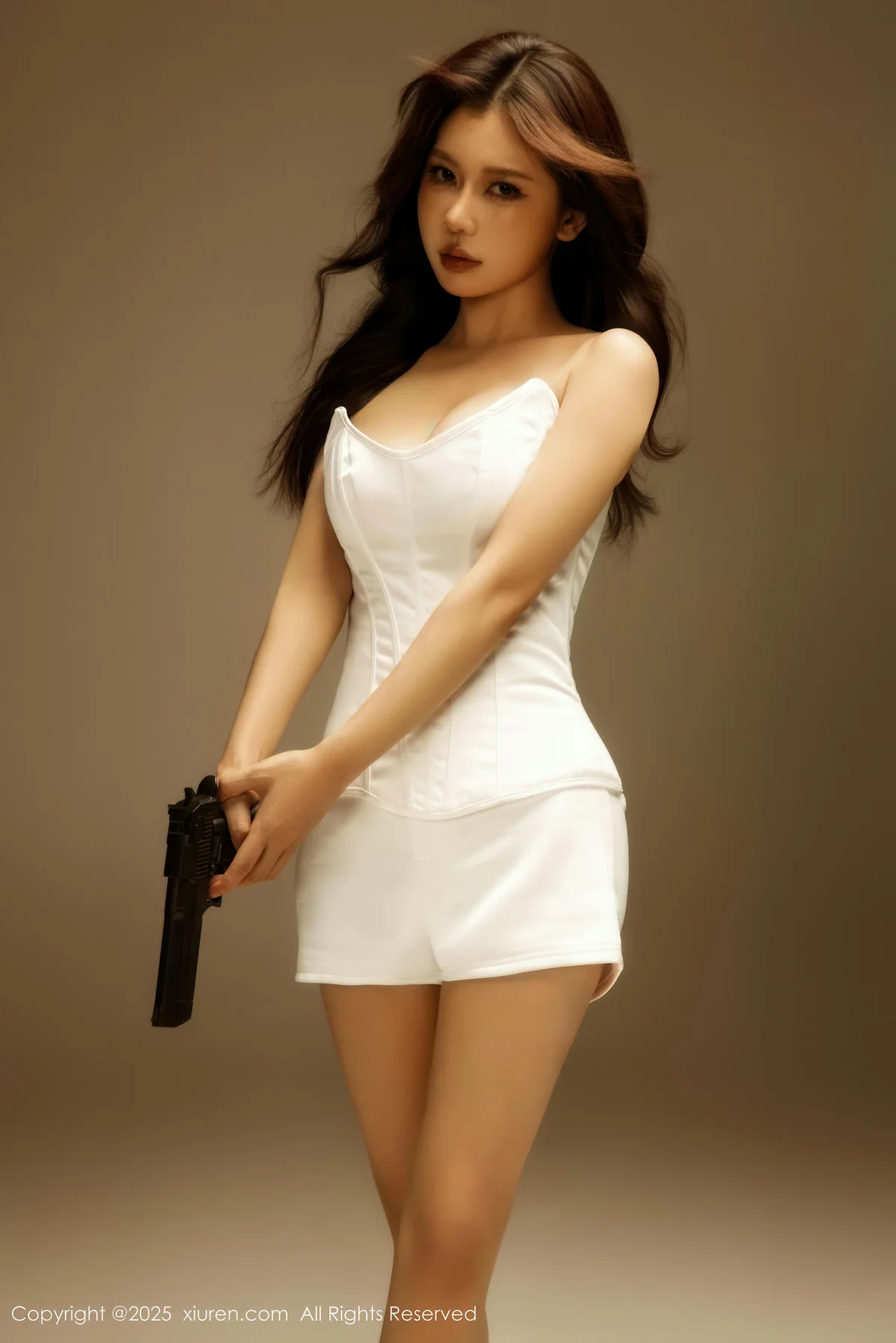 XiuRen 秀人 No.10629 尹甜甜 白色短裤蕾丝内衣 - 10