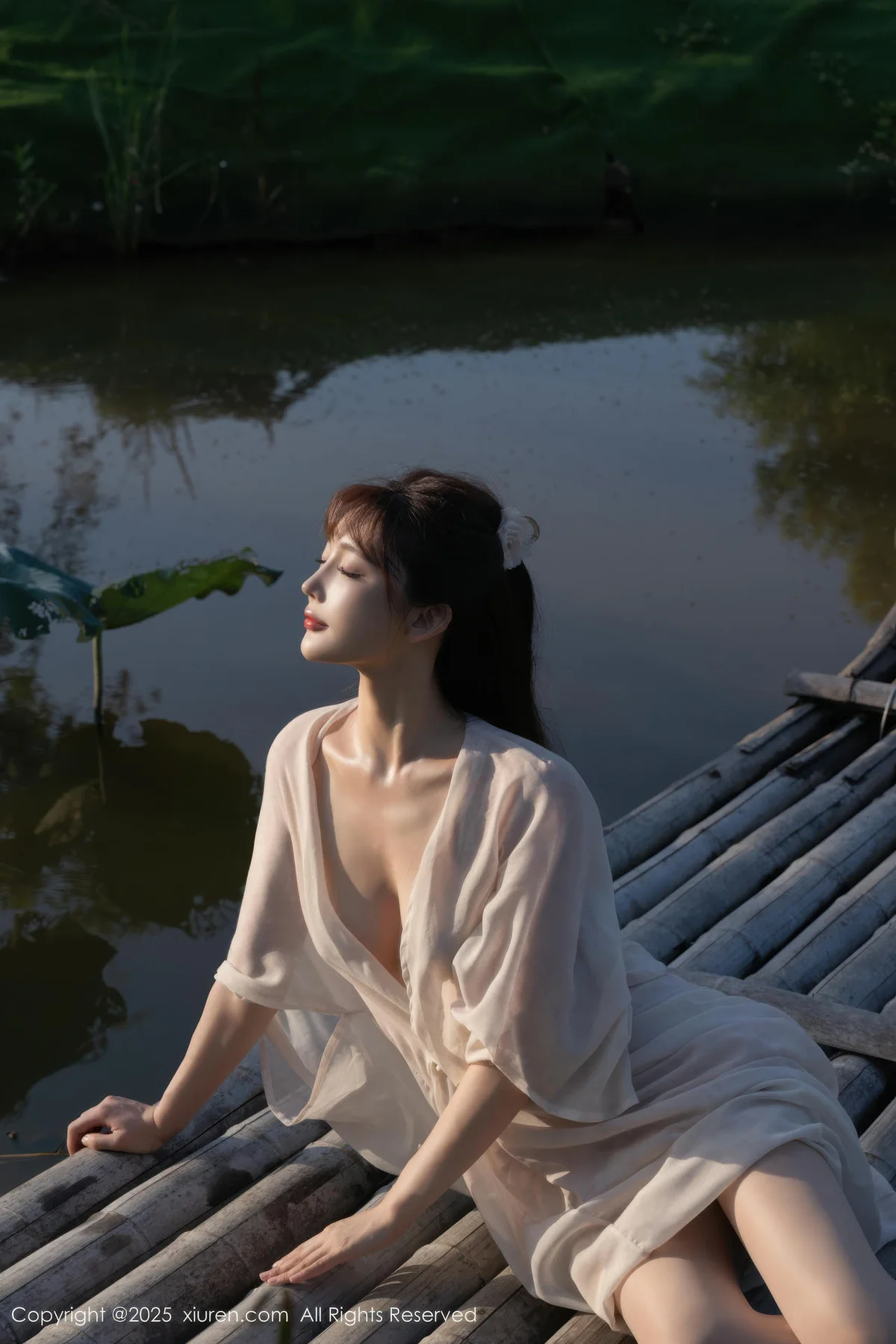 XiuRen 秀人 No.10630 陆萱萱 古风浅色薄纱肉色丝袜 - 4