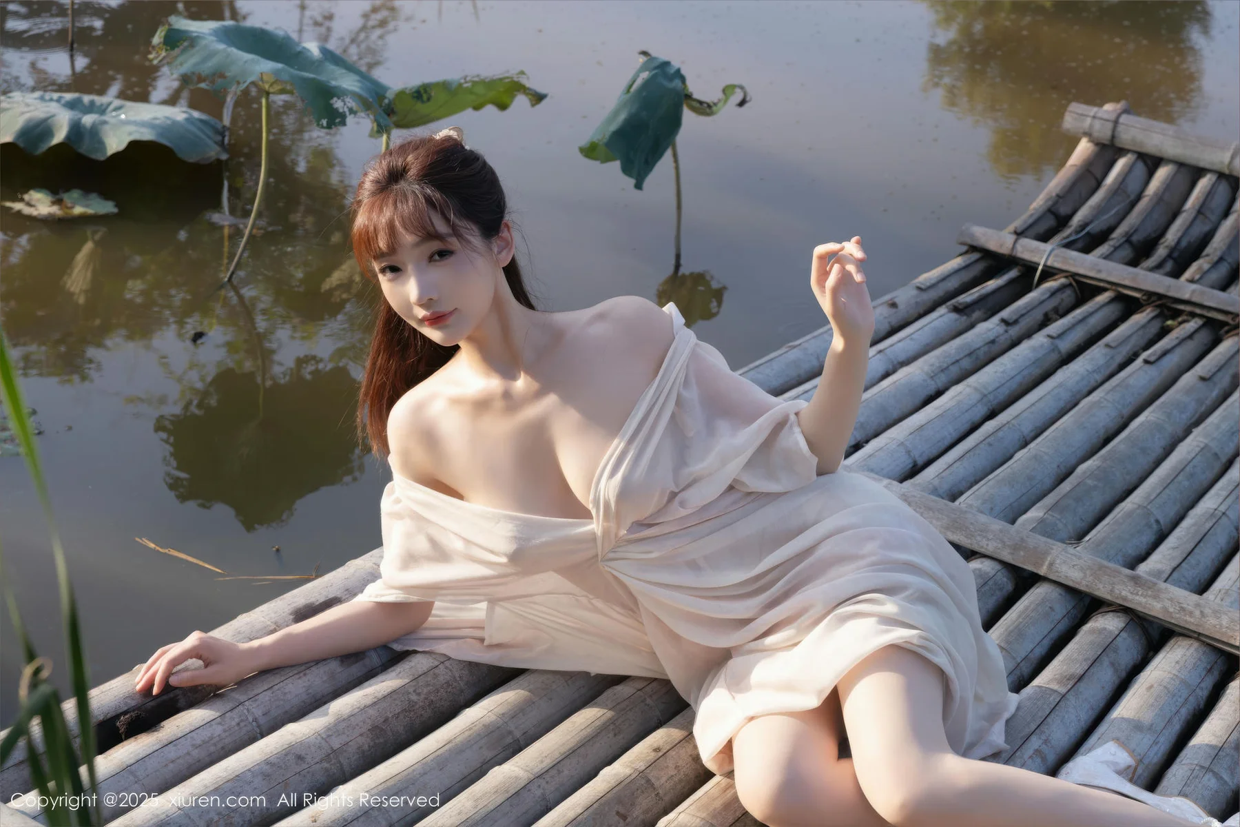 XiuRen 秀人 No.10630 陆萱萱 古风浅色薄纱肉色丝袜 - 7