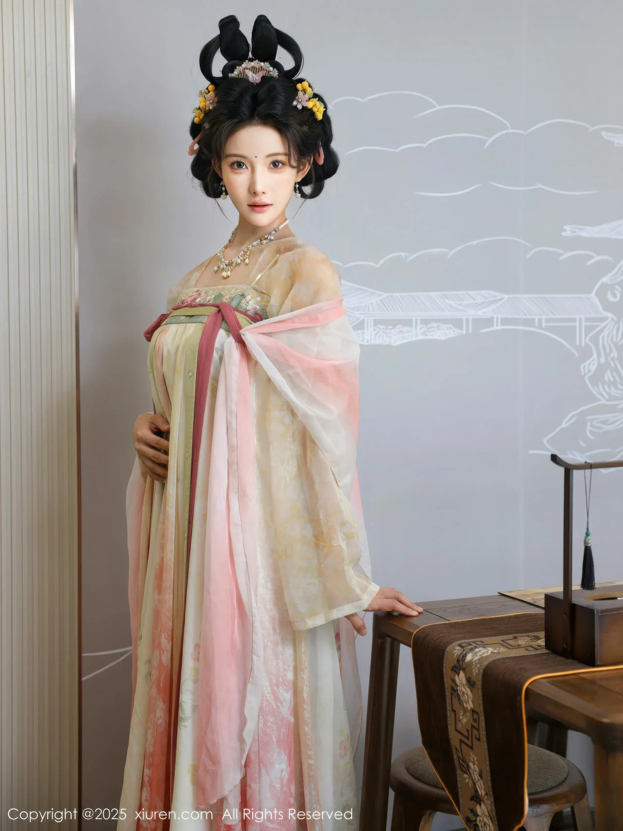 XiuRen 秀人 No.10645 梨霜儿 浅色古装服饰拍摄 - 10