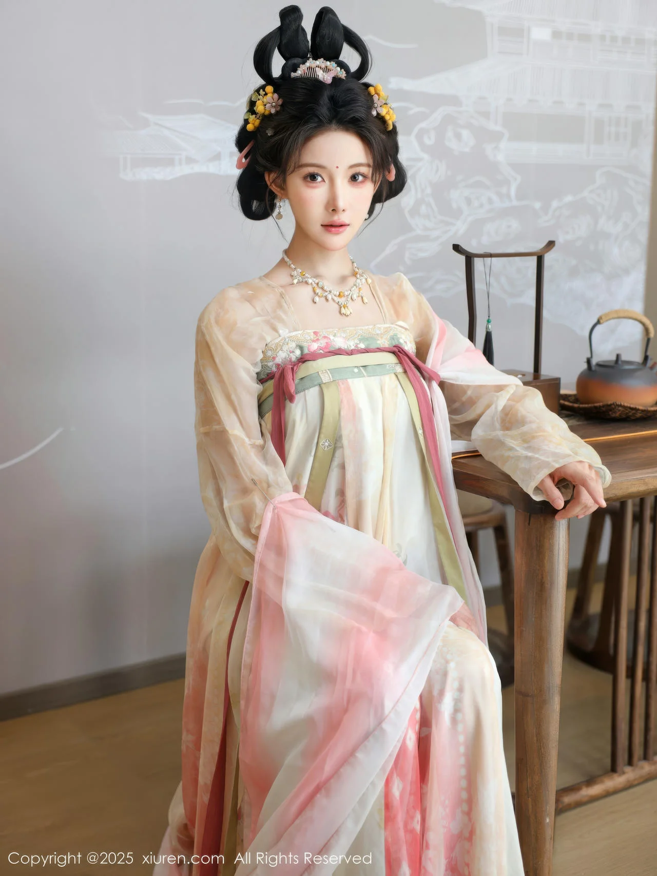 XiuRen 秀人 No.10645 梨霜儿 浅色古装服饰拍摄 - 6