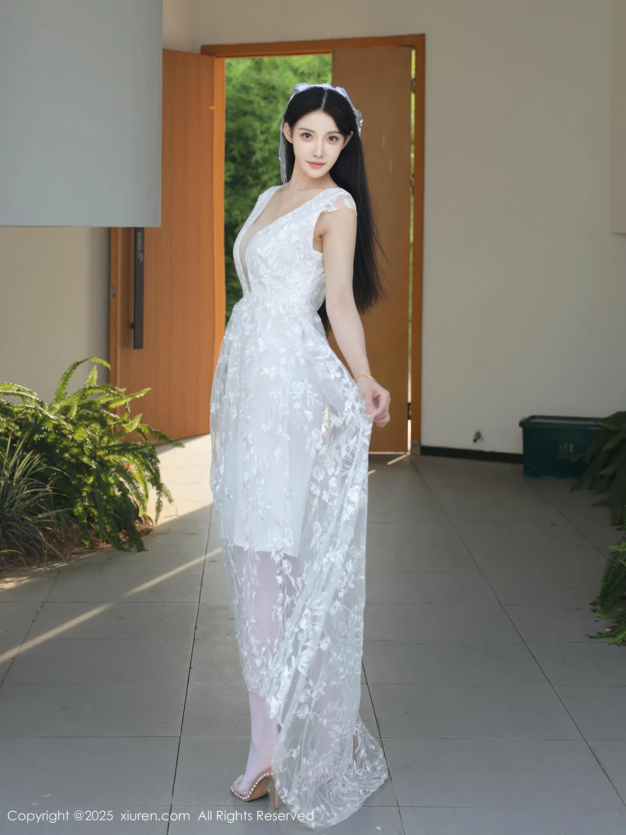 XiuRen 秀人 No.10661 梨霜儿 白色婚纱诱人白色丝袜 - 6