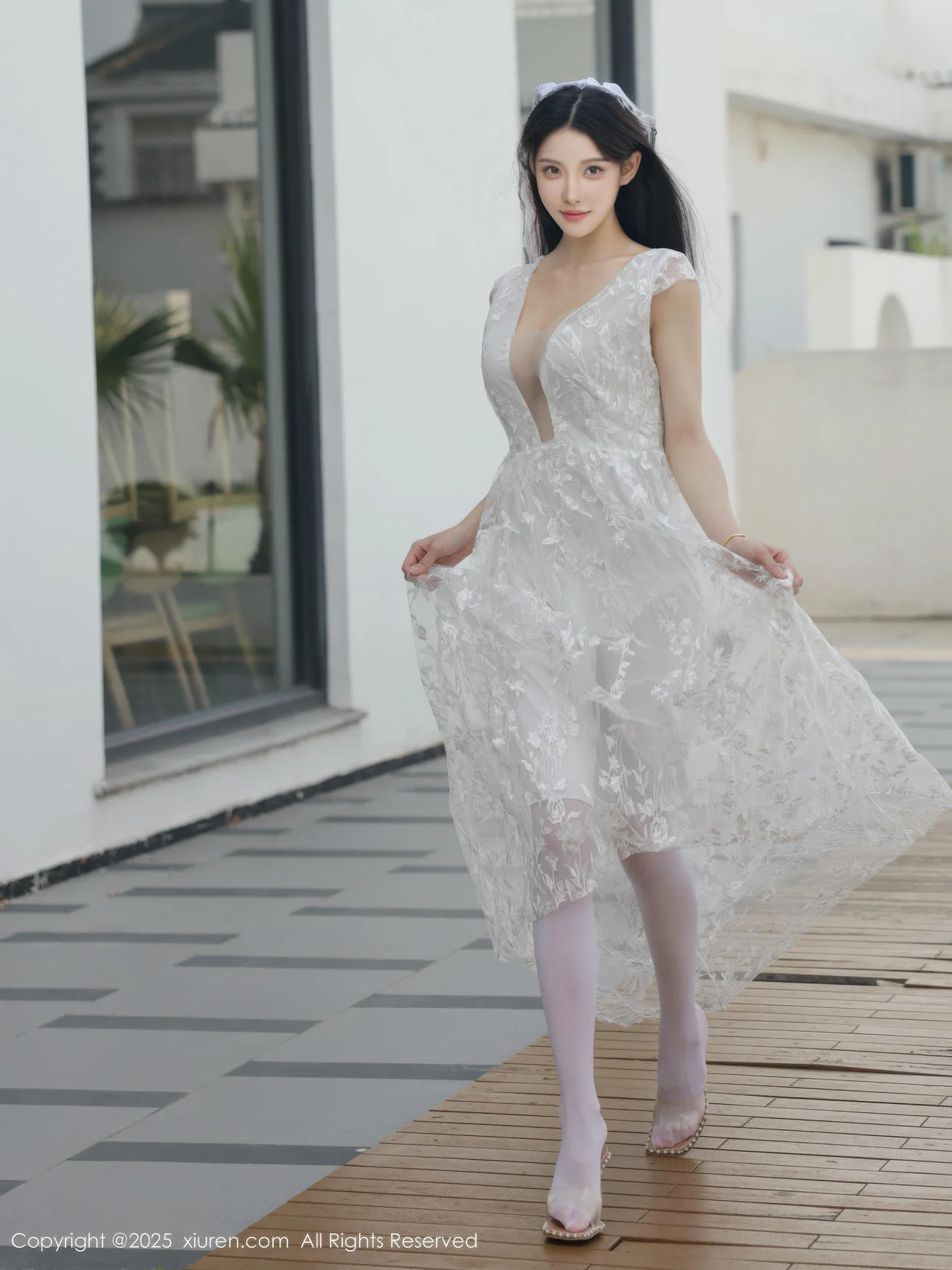 XiuRen 秀人 No.10661 梨霜儿 白色婚纱诱人白色丝袜 - 10