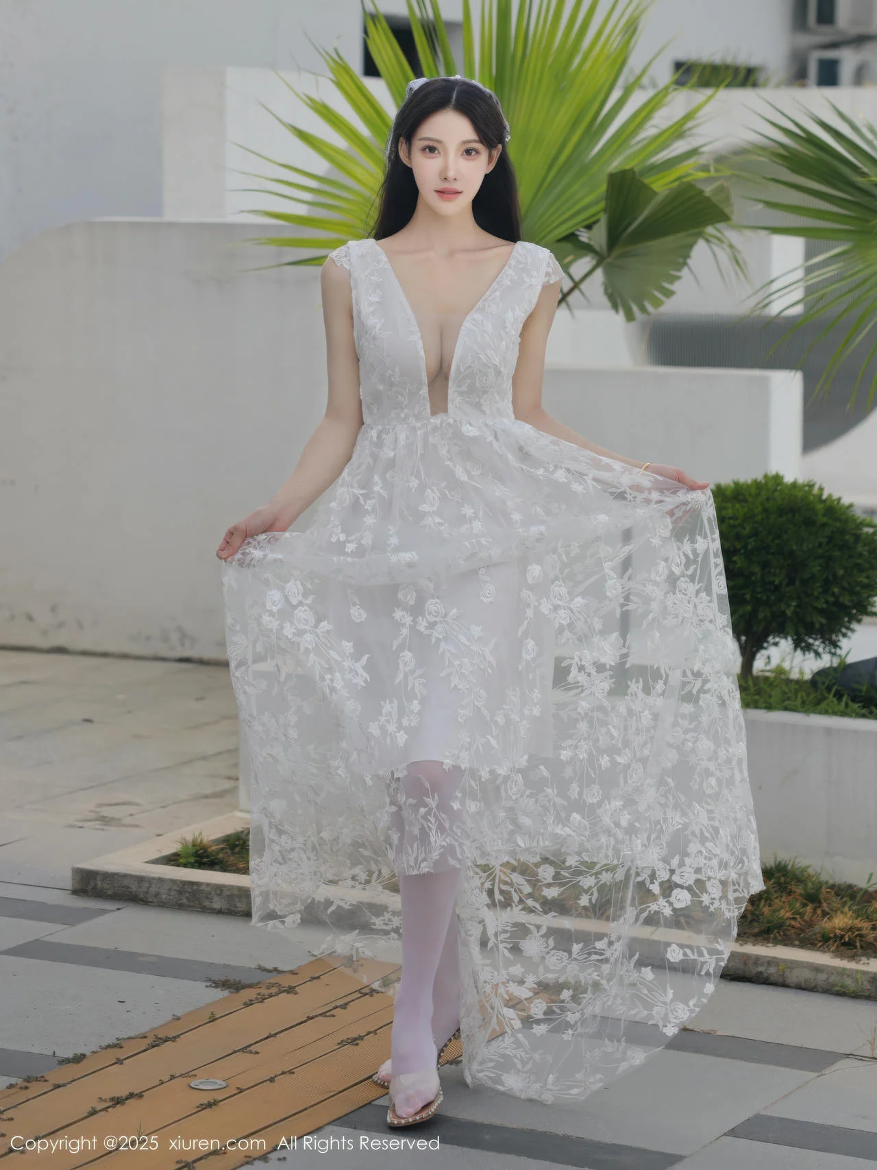 XiuRen 秀人 No.10661 梨霜儿 白色婚纱诱人白色丝袜 - 8