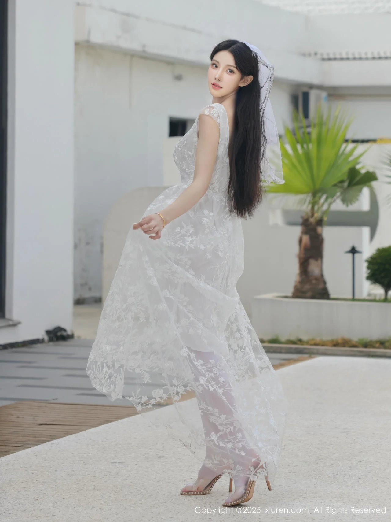 XiuRen 秀人 No.10661 梨霜儿 白色婚纱诱人白色丝袜 - 9