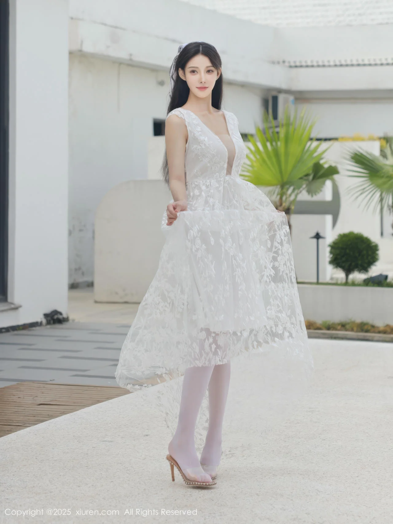 XiuRen 秀人 No.10661 梨霜儿 白色婚纱诱人白色丝袜 - 10