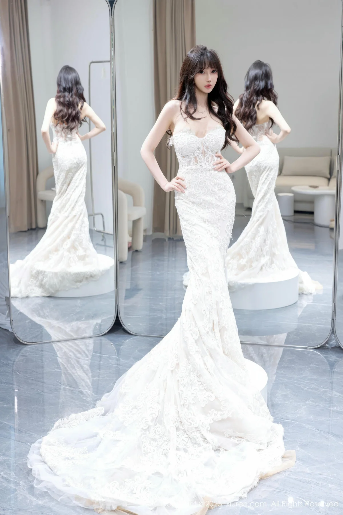 XiuRen 秀人 No.10663 玥儿玥er 性感白色婚纱 - 5