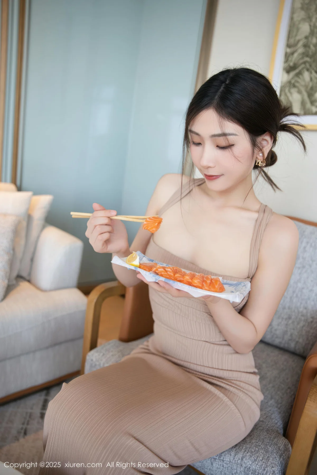 XiuRen 秀人 No.10678 刘婷婷 肉色连衣裙 - 10