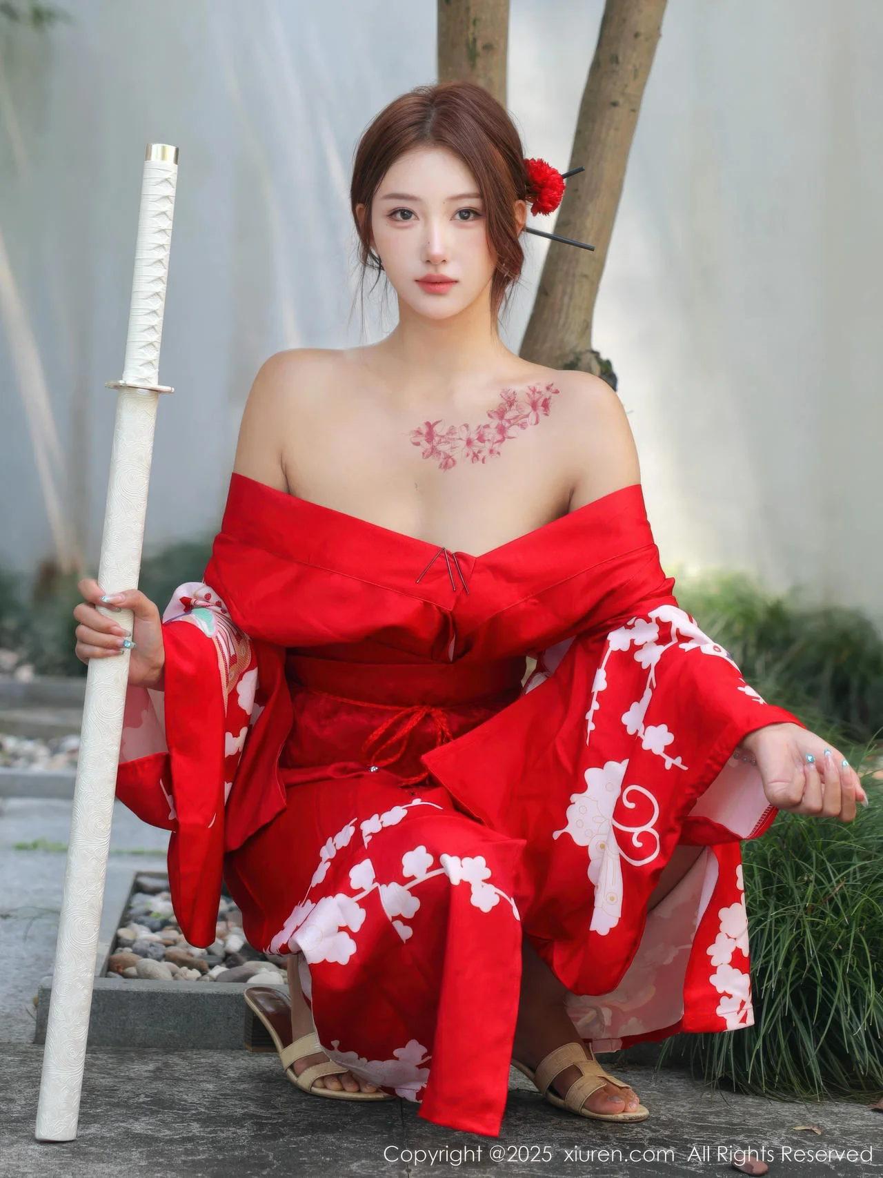 XiuRen 秀人 No.10683 金允希Yuki 性感红色和服 - 9