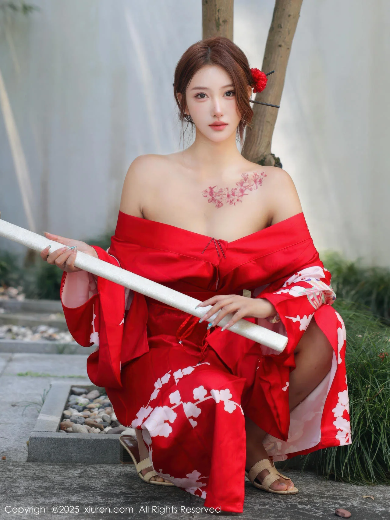 XiuRen 秀人 No.10683 金允希Yuki 性感红色和服 - 1