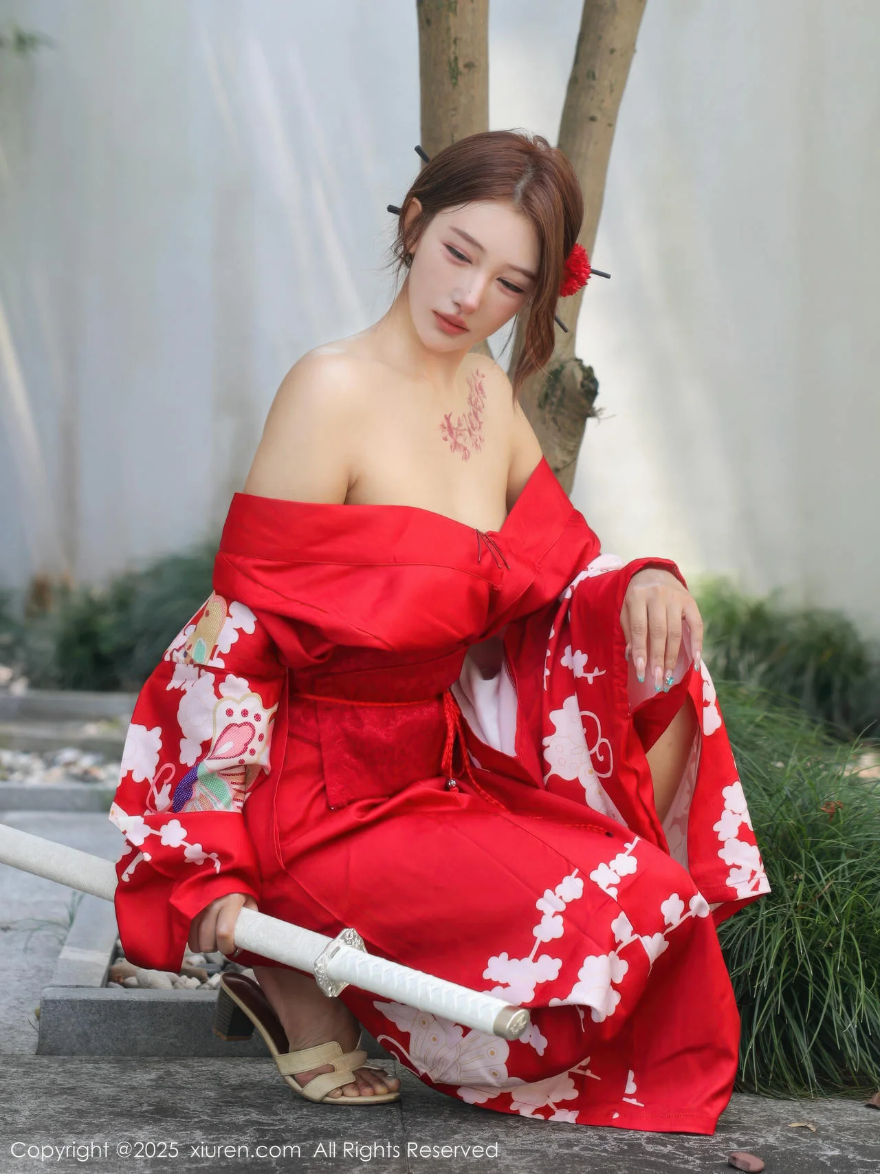 XiuRen 秀人 No.10683 金允希Yuki 性感红色和服 - 2