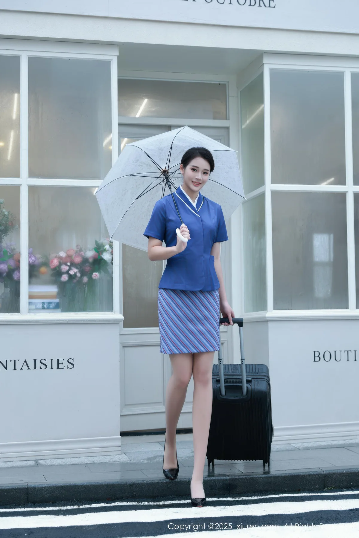 XiuRen 秀人 No.10708 南乔 蓝色空姐制服 - 4