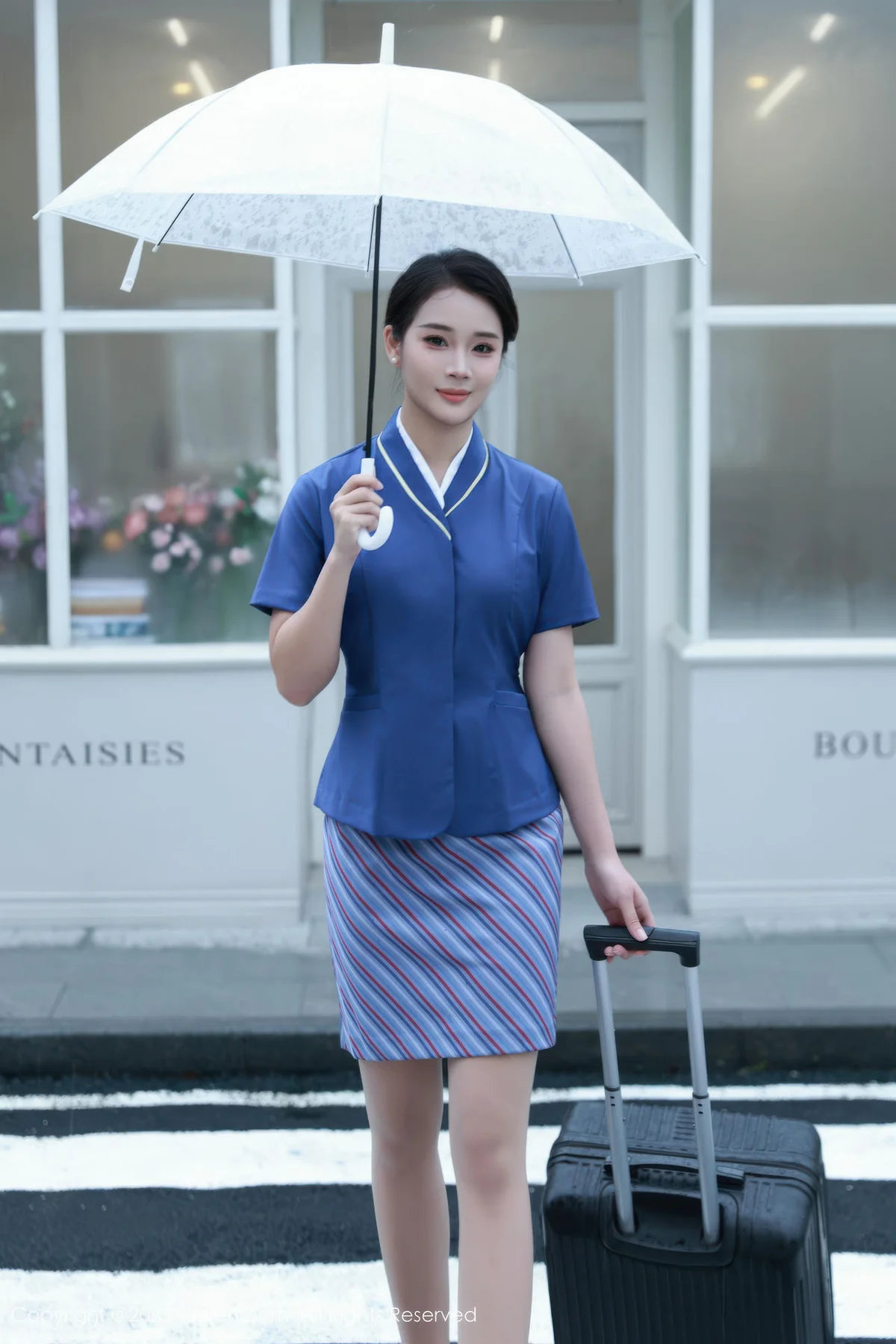 XiuRen 秀人 No.10708 南乔 蓝色空姐制服 - 6