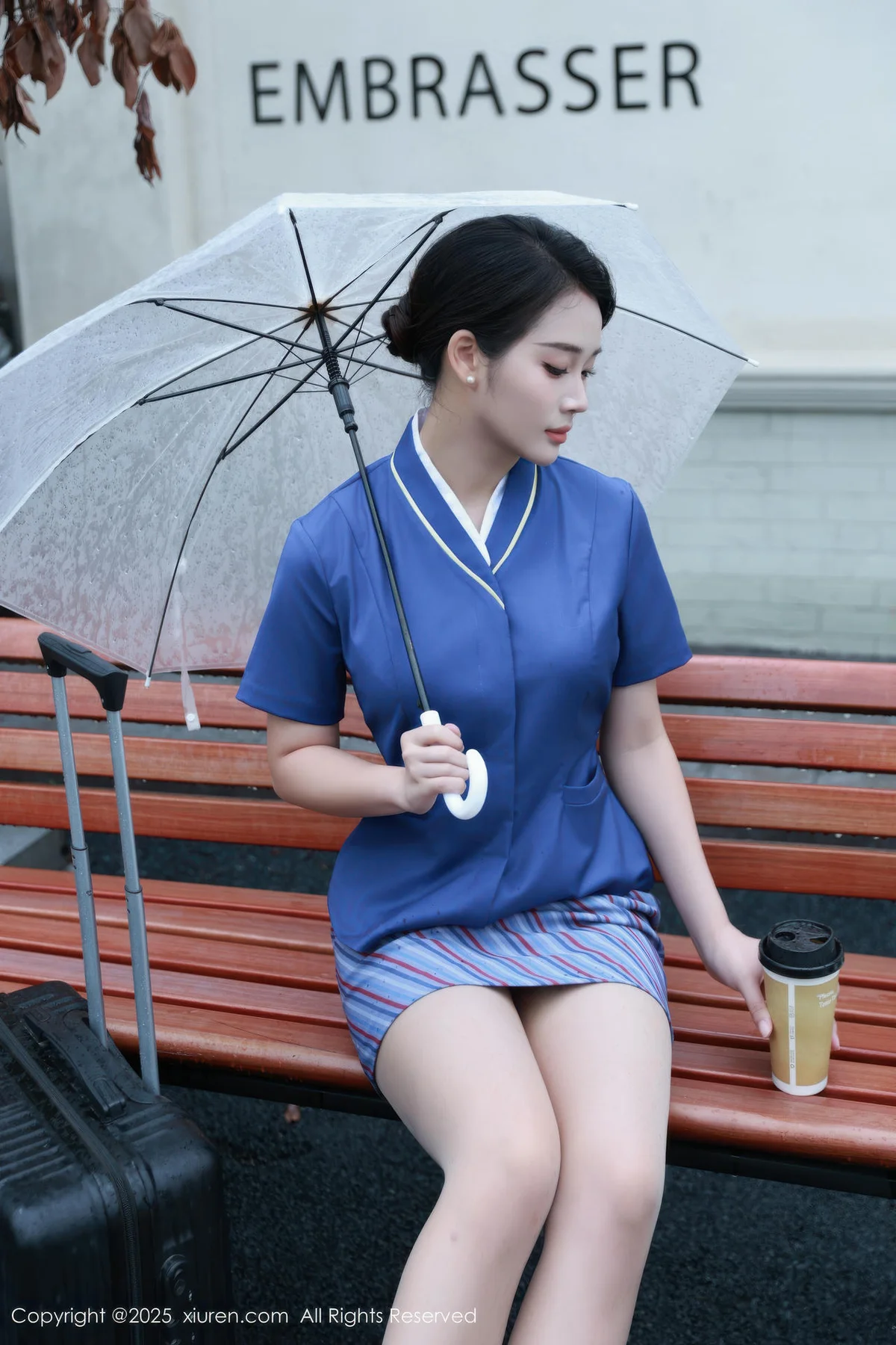 XiuRen 秀人 No.10708 南乔 蓝色空姐制服 - 8