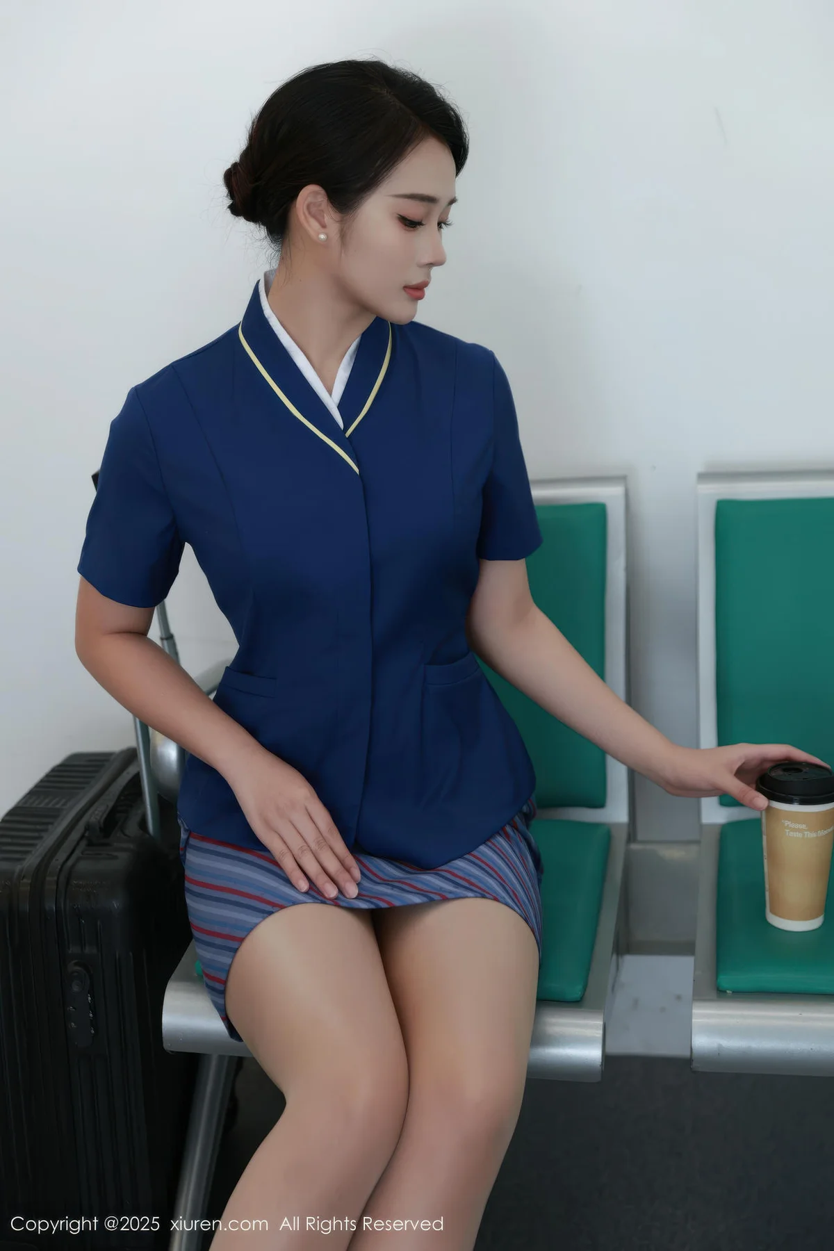 XiuRen 秀人 No.10708 南乔 蓝色空姐制服 - 9