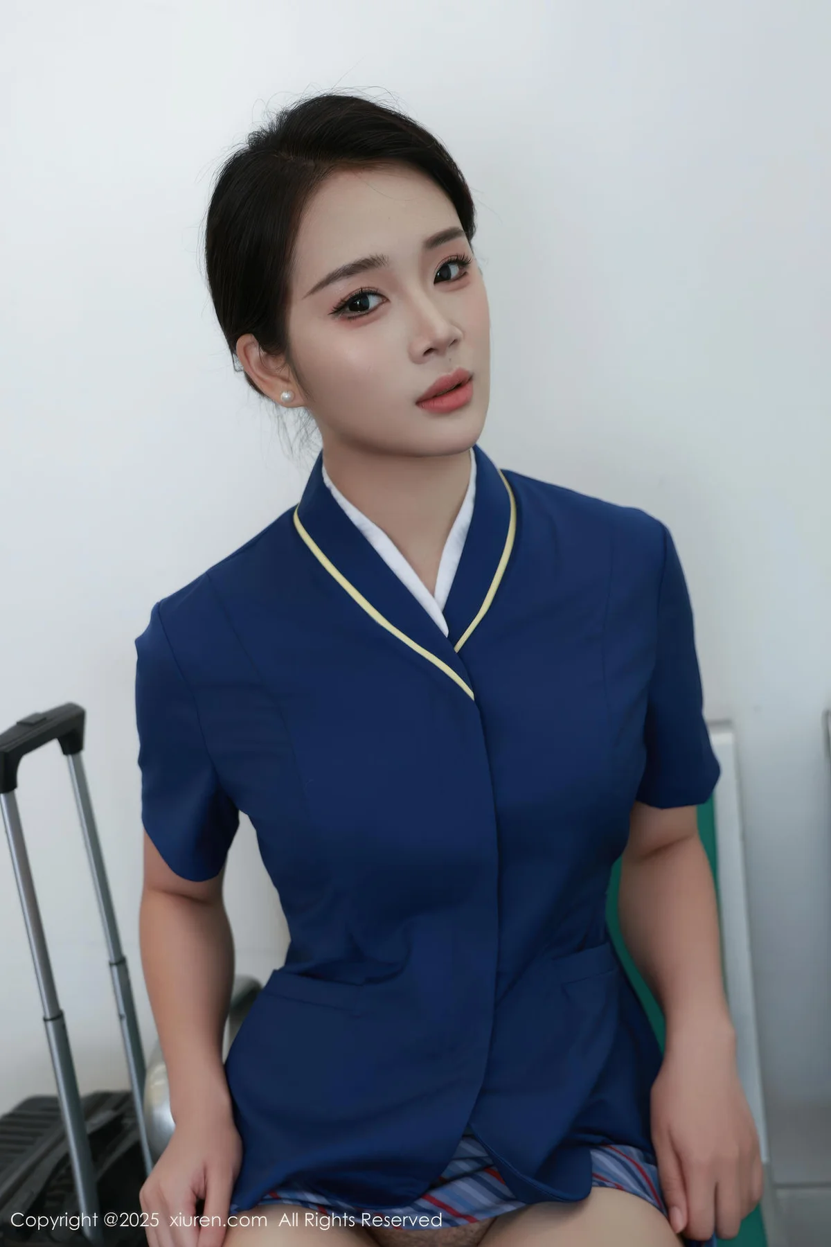 XiuRen 秀人 No.10708 南乔 蓝色空姐制服 - 5