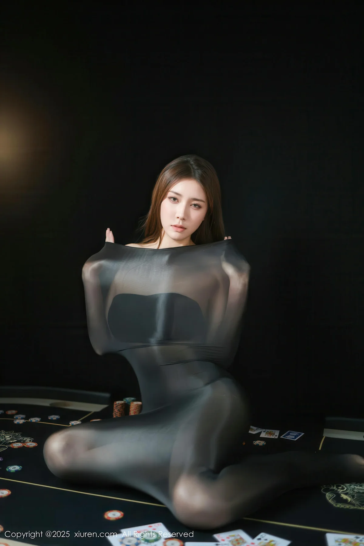 XiuRen 秀人 No.10713 悦兮 黑色连体丝袜 - 3