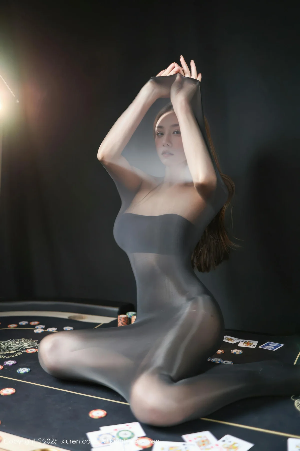 XiuRen 秀人 No.10713 悦兮 黑色连体丝袜 - 5