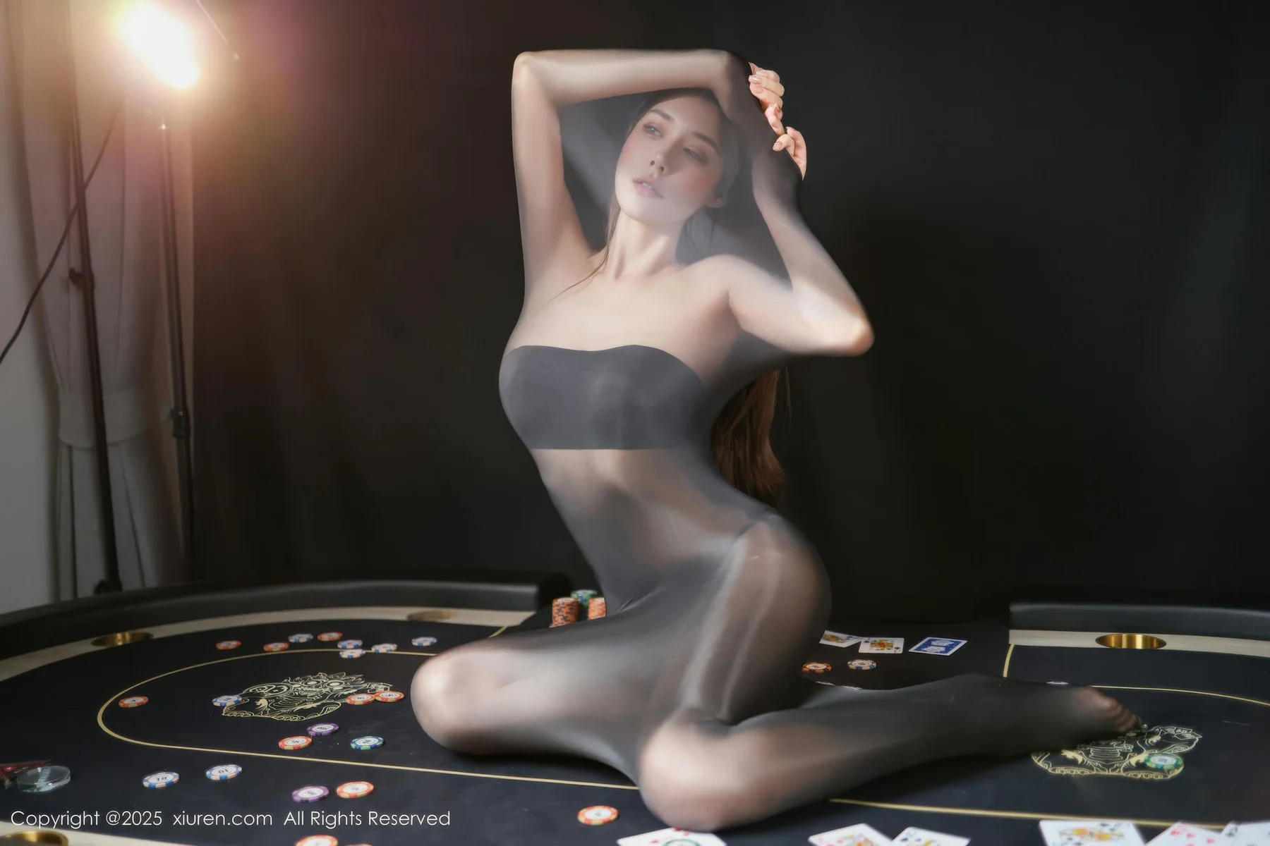 XiuRen 秀人 No.10713 悦兮 黑色连体丝袜 - 9