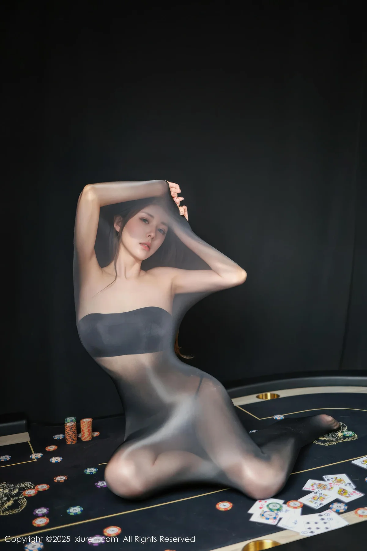 XiuRen 秀人 No.10713 悦兮 黑色连体丝袜 - 10