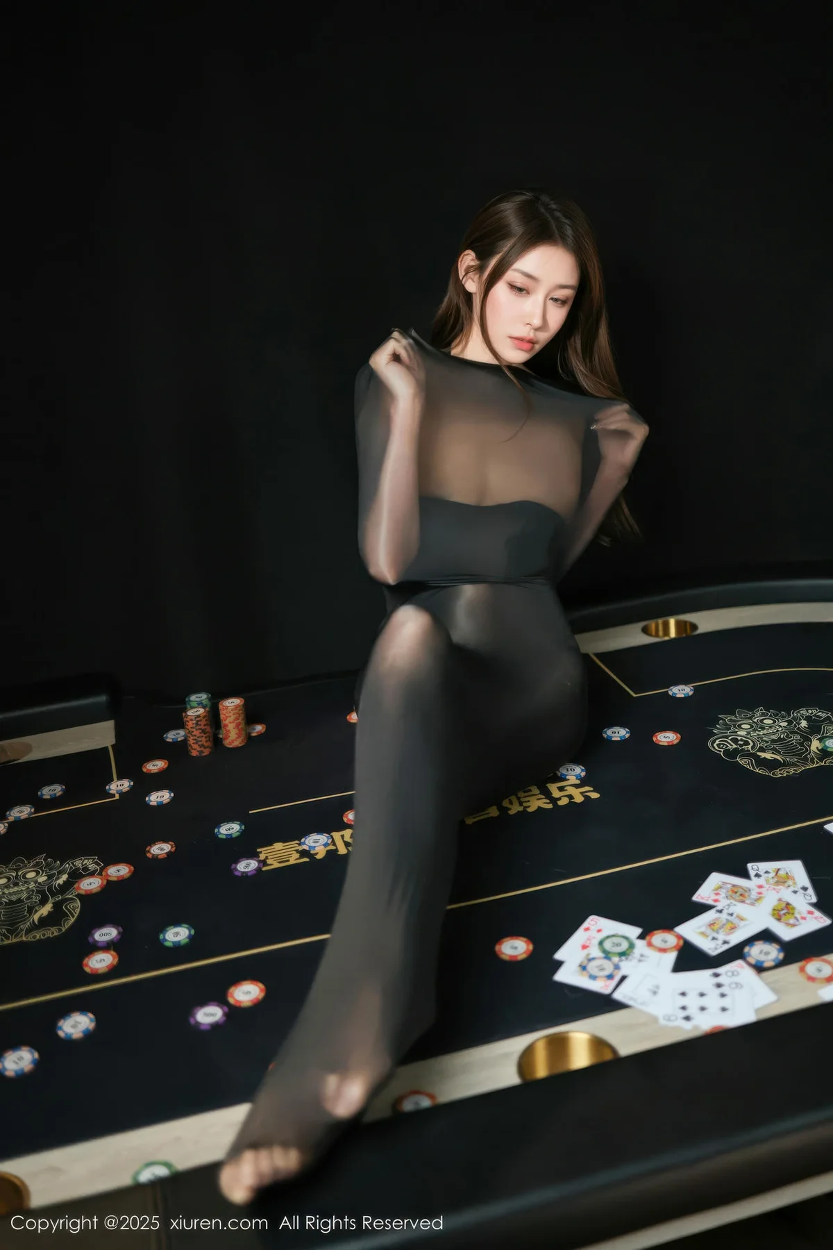 XiuRen 秀人 No.10713 悦兮 黑色连体丝袜 - 6