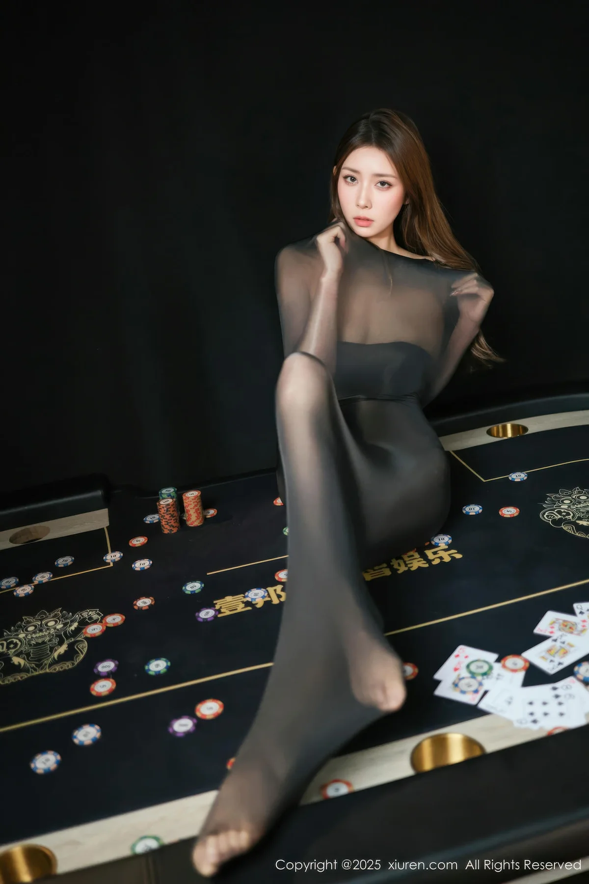 XiuRen 秀人 No.10713 悦兮 黑色连体丝袜 - 8