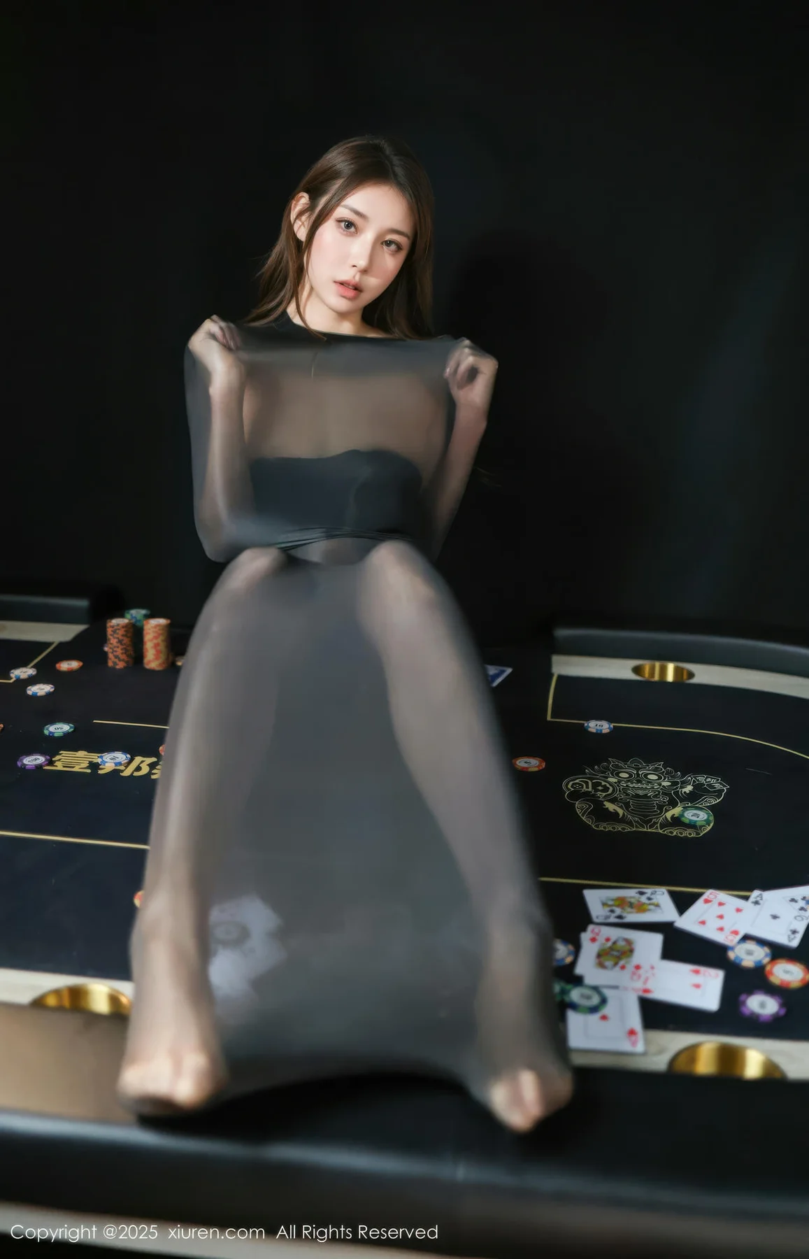 XiuRen 秀人 No.10713 悦兮 黑色连体丝袜 - 9