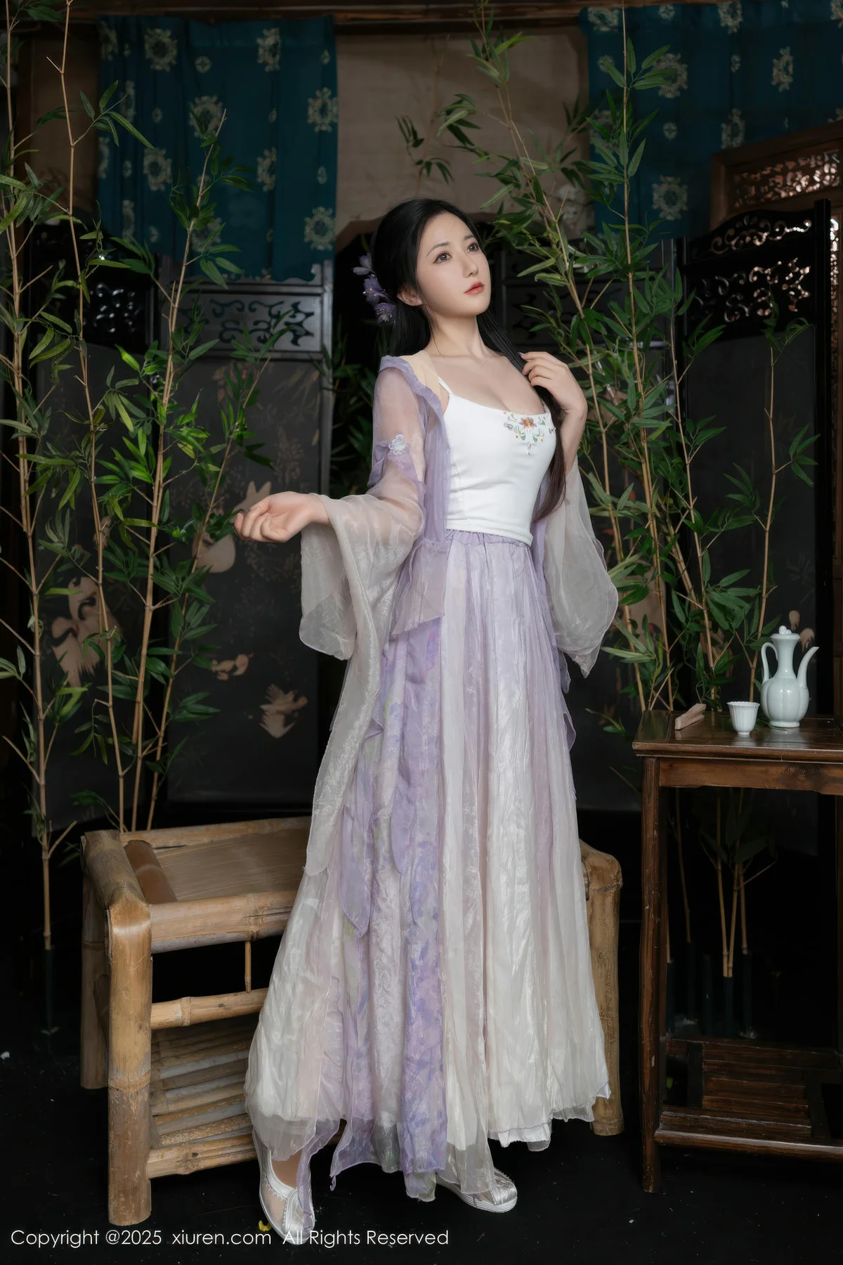 XiuRen 秀人 No.10737 鱼子酱Fish 紫色连衣裙 - 3