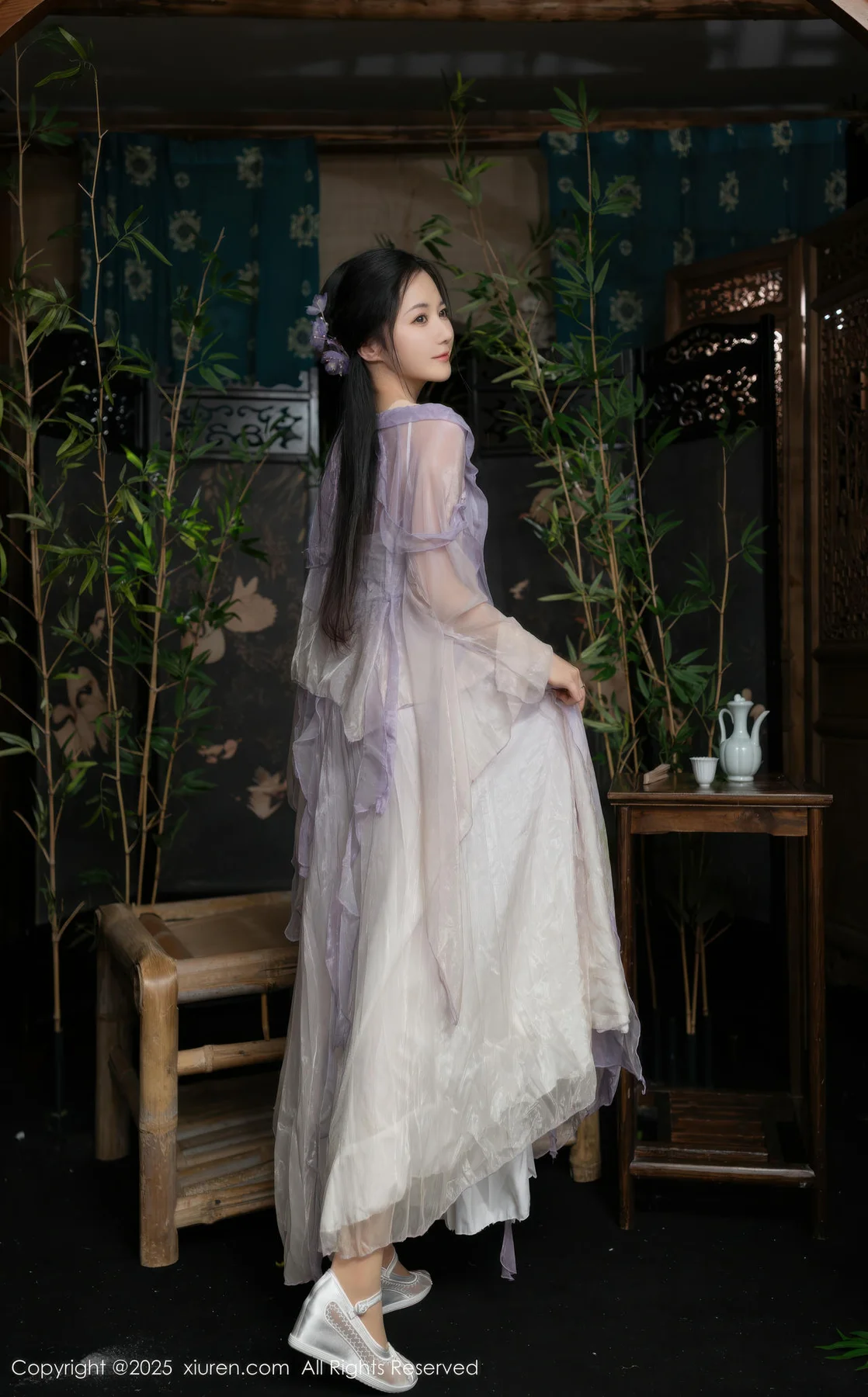 XiuRen 秀人 No.10737 鱼子酱Fish 紫色连衣裙 - 5