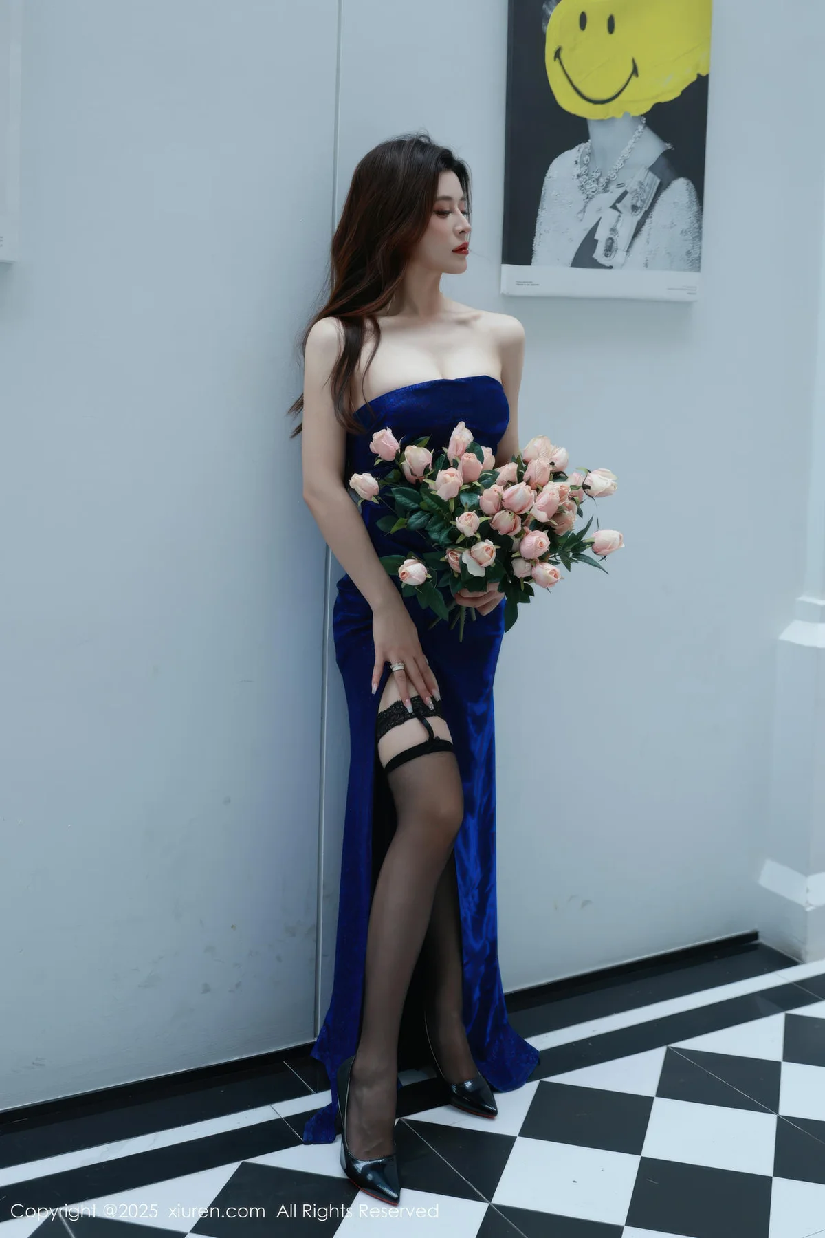 XiuRen 秀人 No.10740 阿依莎 蓝色连衣裙搭配 - 5