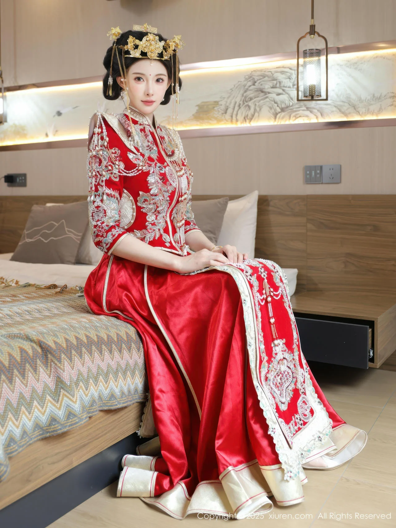 XiuRen 秀人 No.10742 梨霜儿 红色新娘服饰 - 1