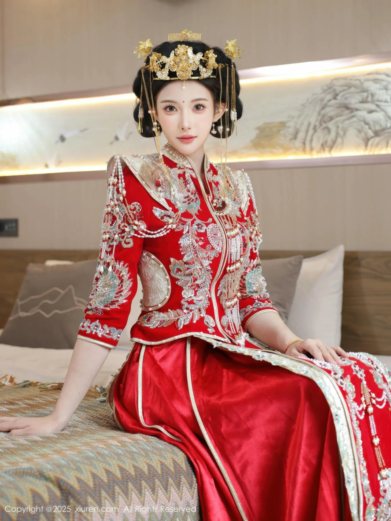 XiuRen 秀人 No.10742 梨霜儿 红色新娘服饰 - 3