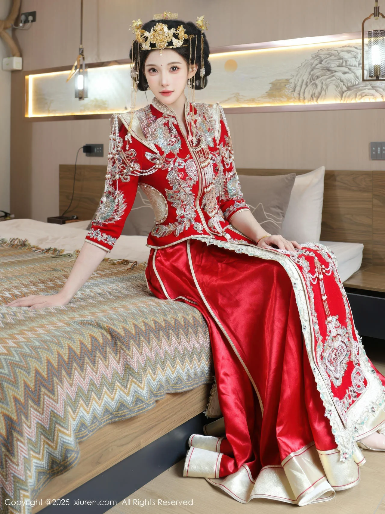 XiuRen 秀人 No.10742 梨霜儿 红色新娘服饰 - 4