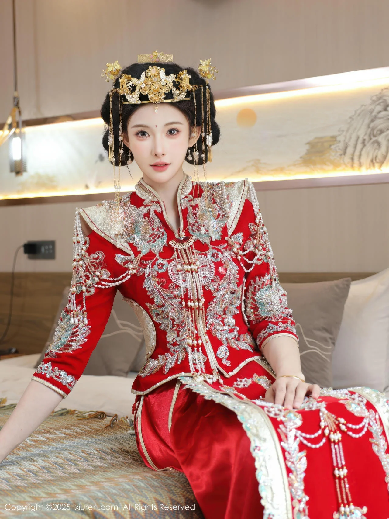 XiuRen 秀人 No.10742 梨霜儿 红色新娘服饰 - 5