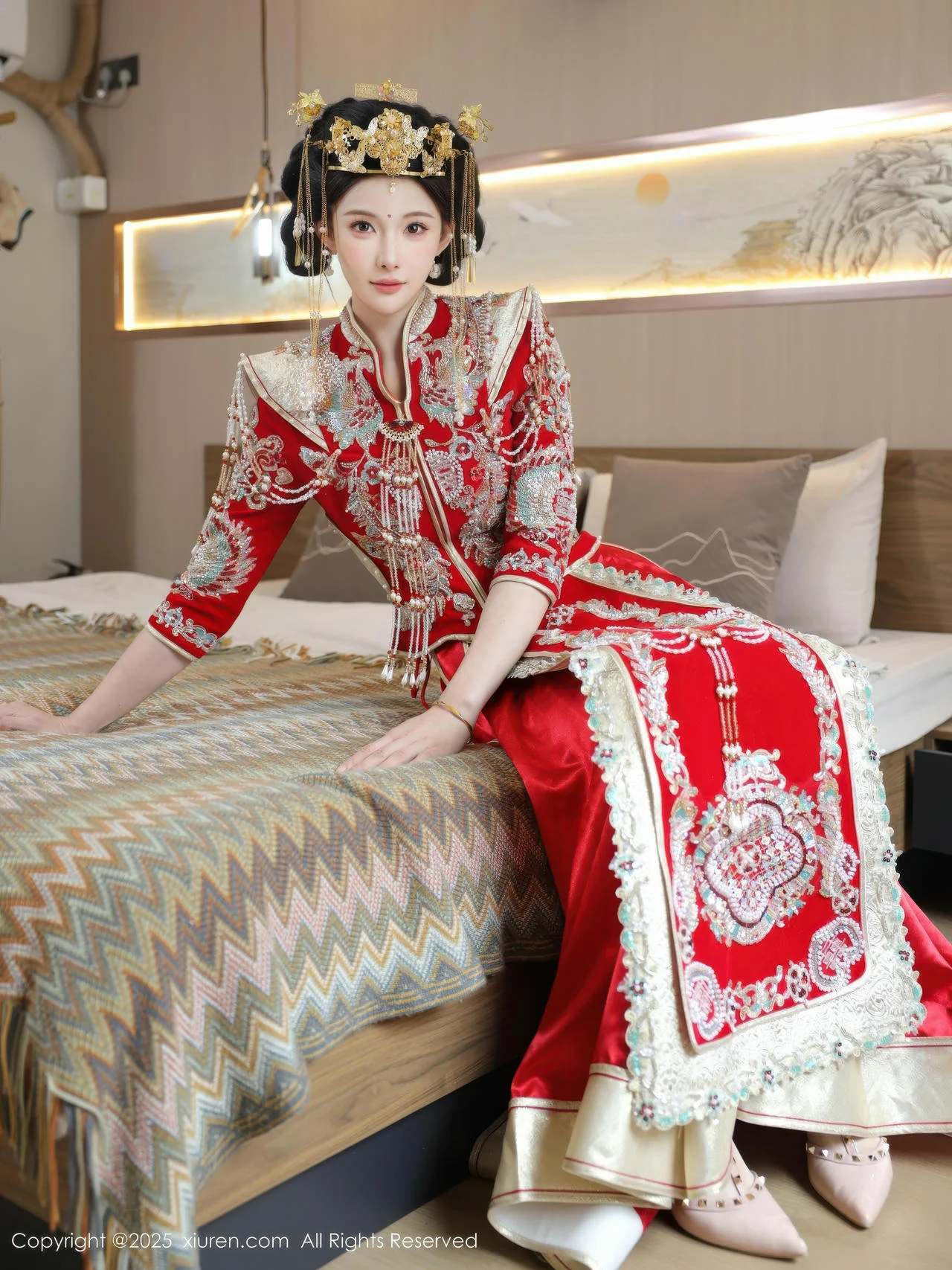 XiuRen 秀人 No.10742 梨霜儿 红色新娘服饰 - 7