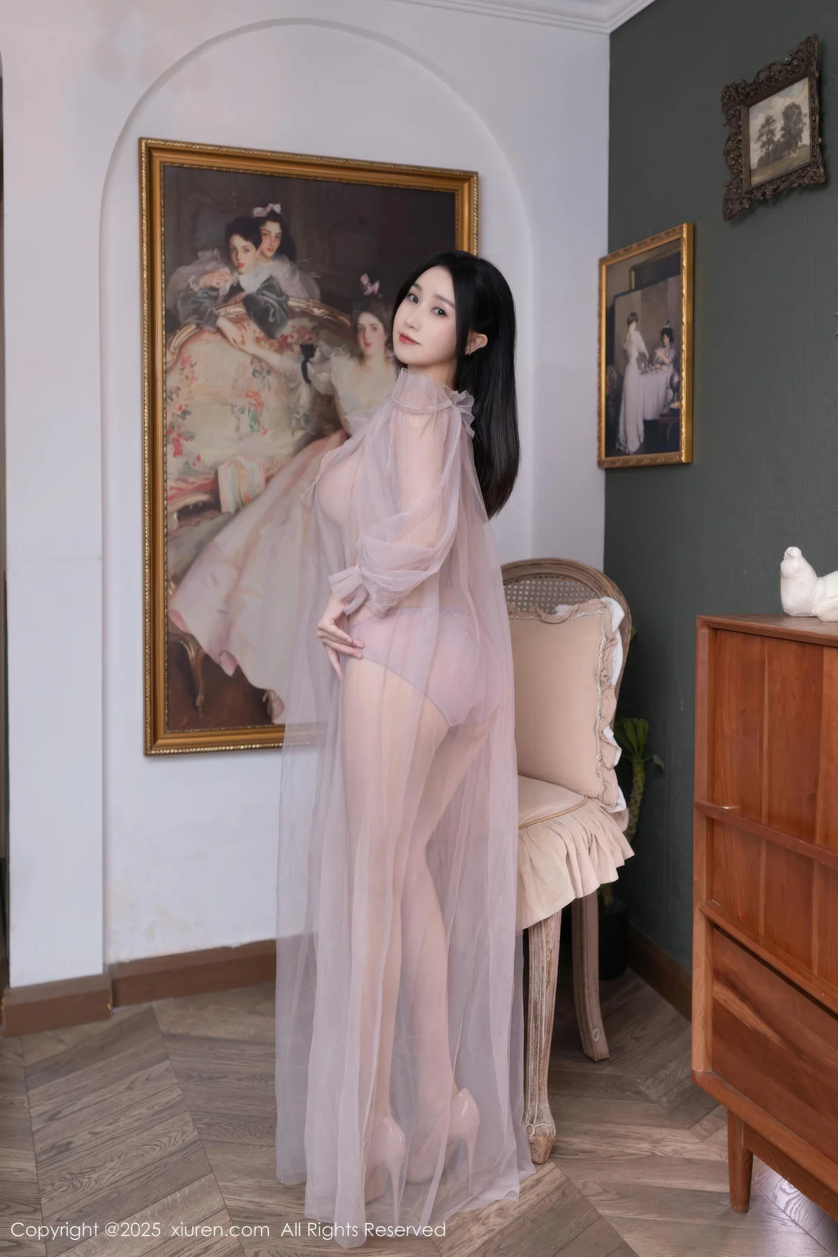 XiuRen 秀人 No.10752 杏子Yada 性感轻透粉纱 - 2