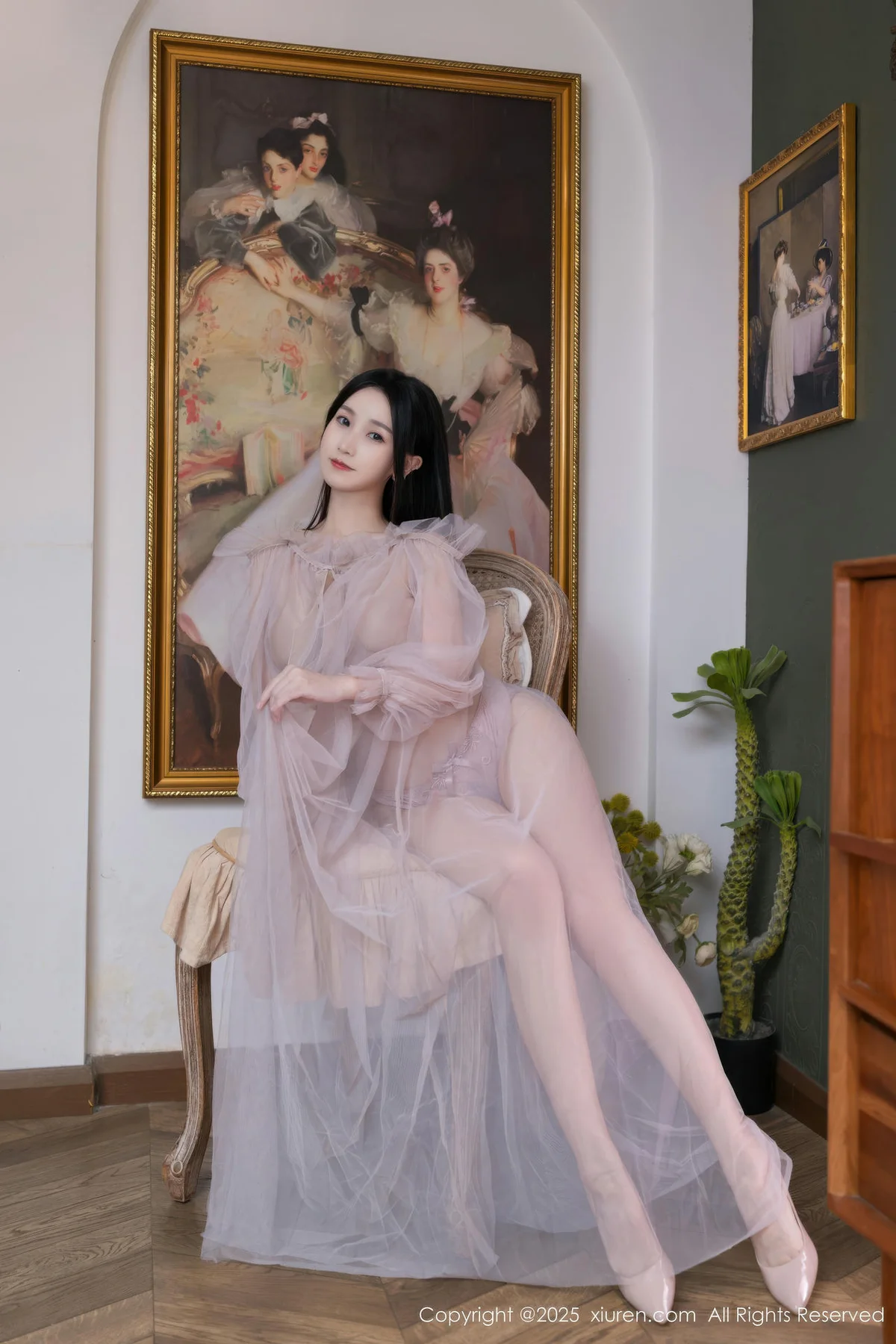 XiuRen 秀人 No.10752 杏子Yada 性感轻透粉纱 - 4