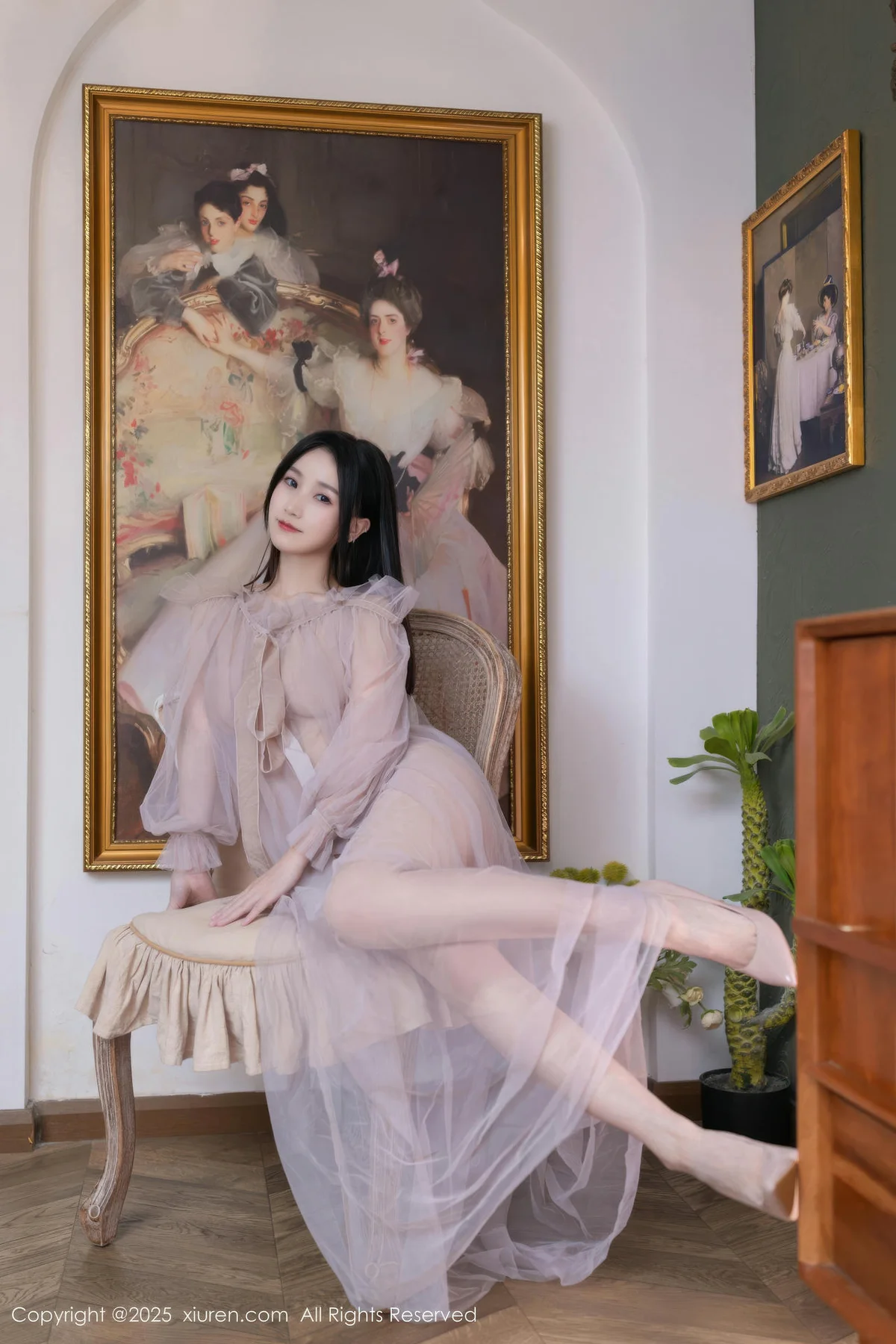 XiuRen 秀人 No.10752 杏子Yada 性感轻透粉纱 - 5