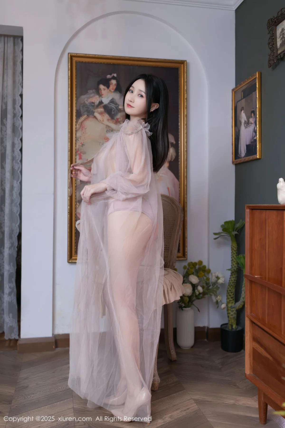 XiuRen 秀人 No.10752 杏子Yada 性感轻透粉纱 - 2