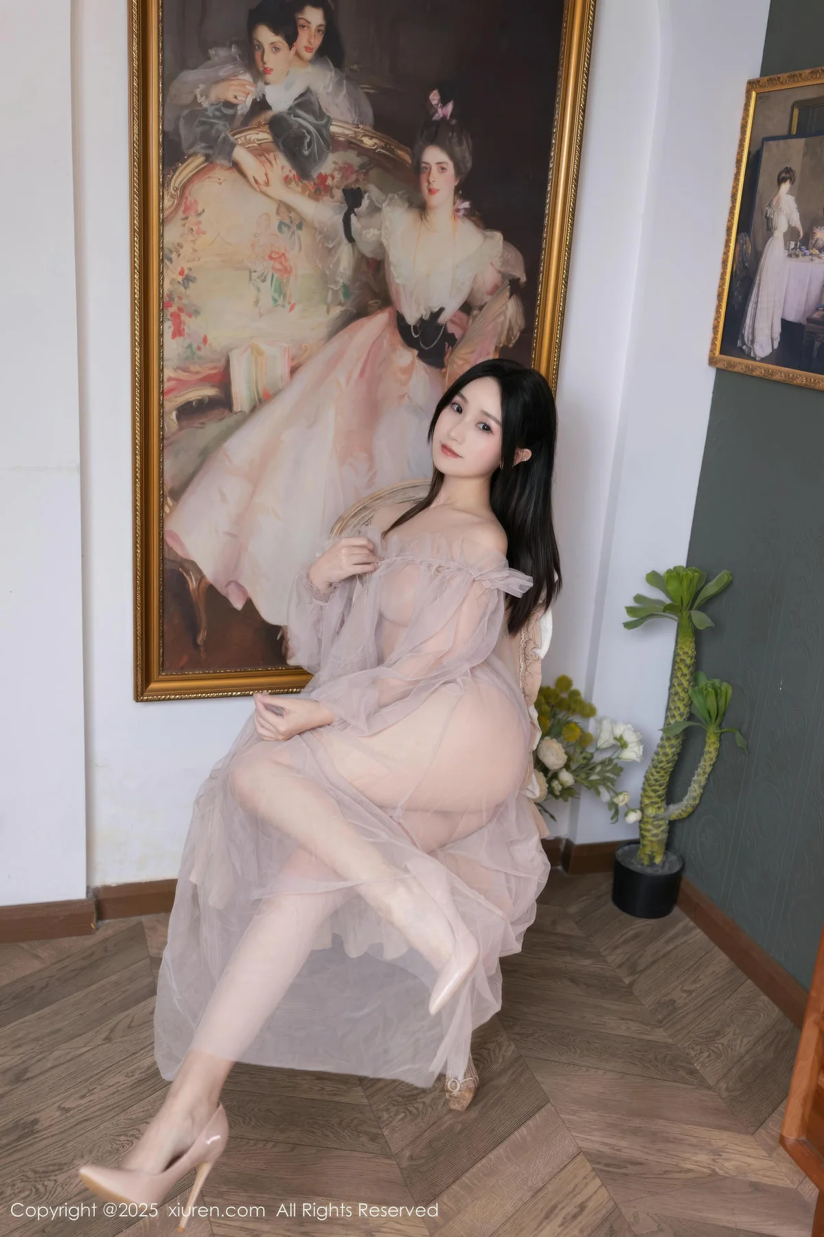 XiuRen 秀人 No.10752 杏子Yada 性感轻透粉纱 - 4