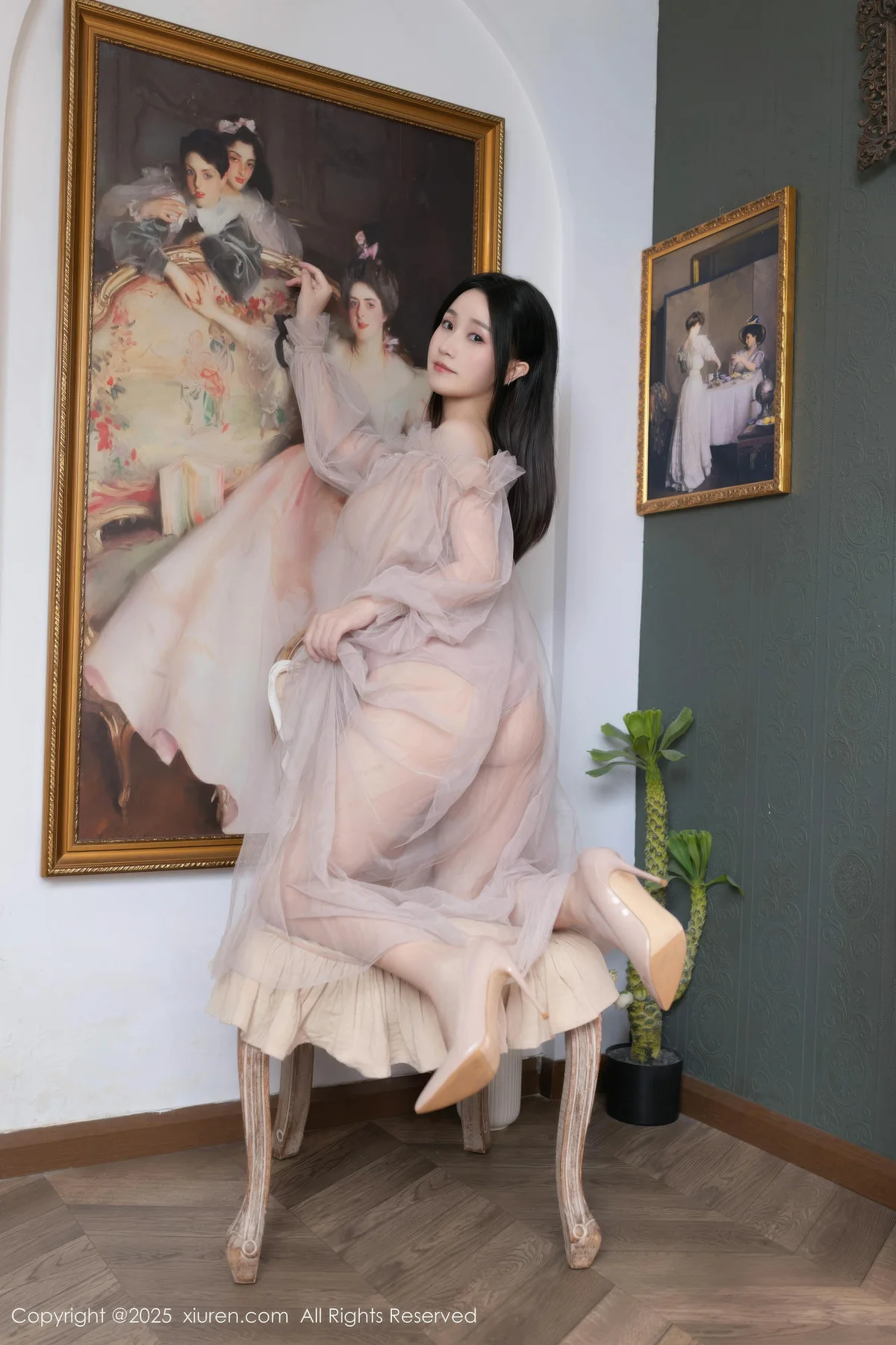 XiuRen 秀人 No.10752 杏子Yada 性感轻透粉纱 - 7