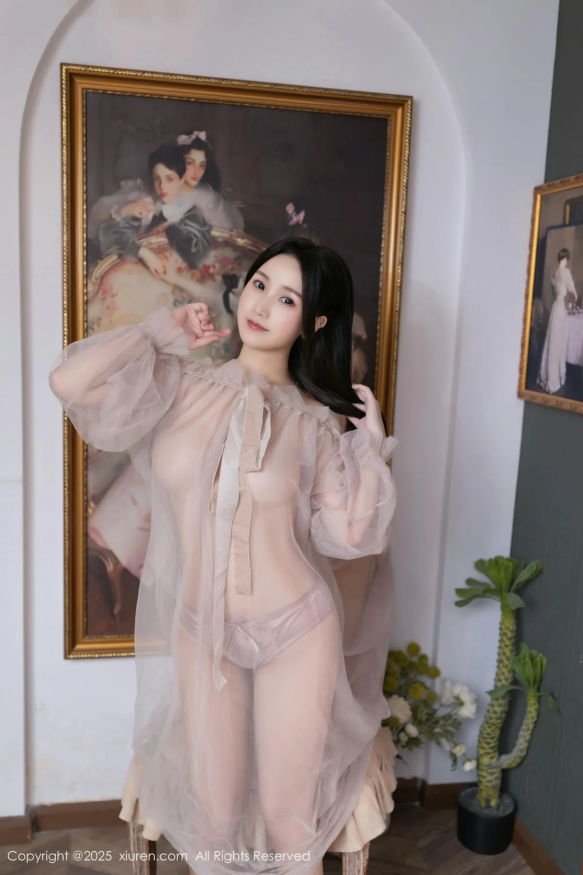 XiuRen 秀人 No.10752 杏子Yada 性感轻透粉纱 - 8