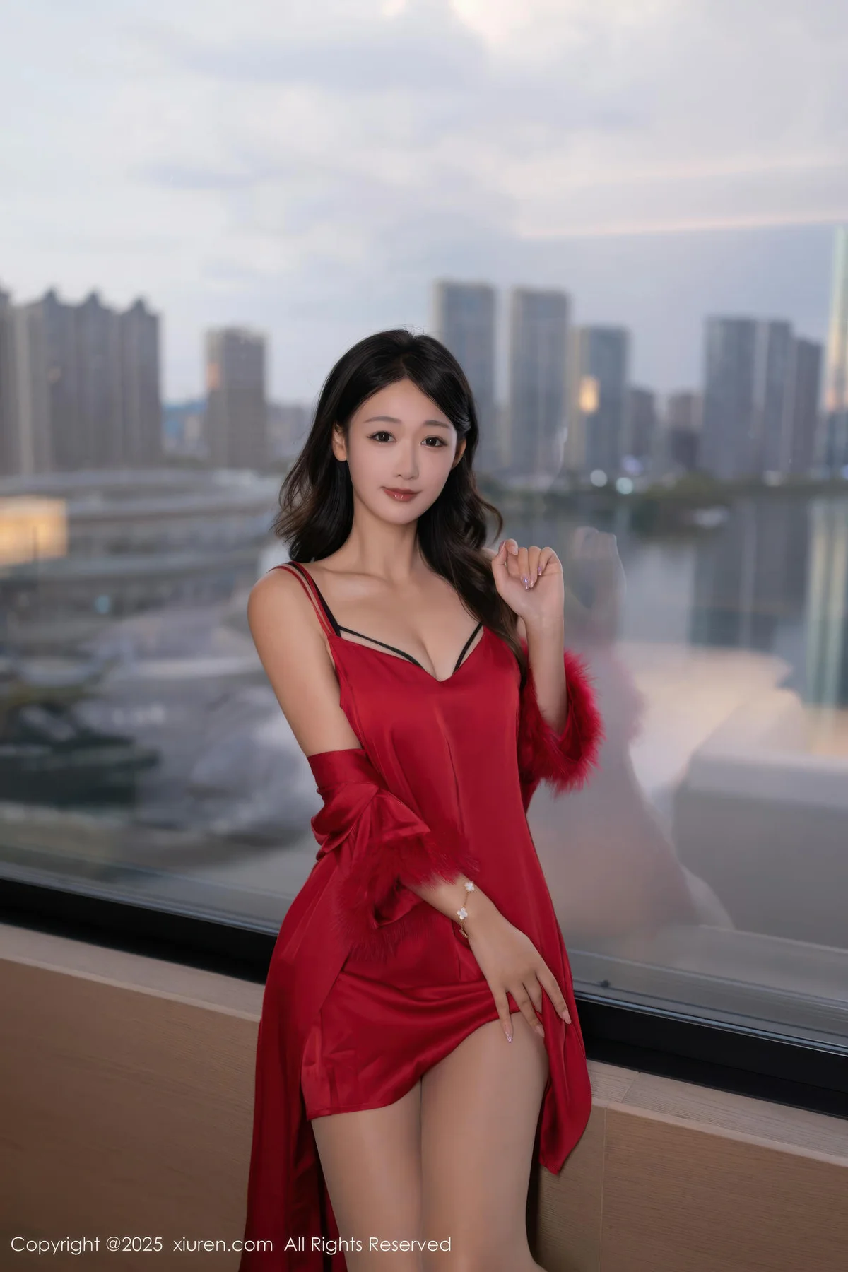 XiuRen 秀人 No.10768 唐安琪 红色睡衣肉色丝袜 - 8